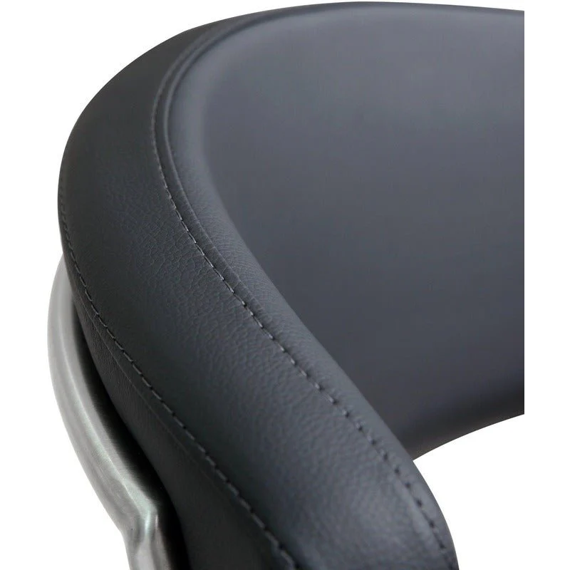 Cosmo Black Performance Vegan Leather and Stainless Steel Barstool - Image 6