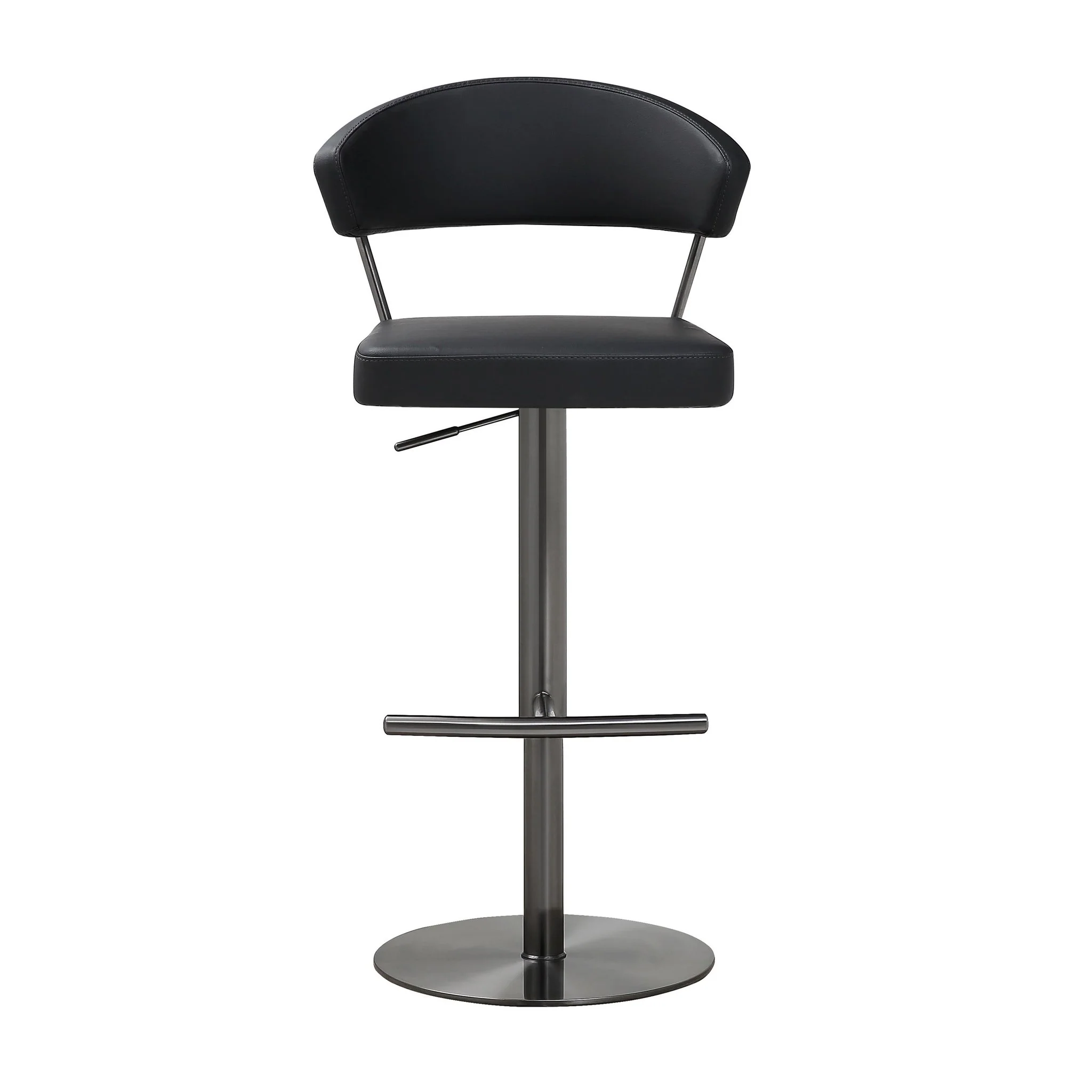 Cosmo Black Performance Vegan Leather on Black Steel Barstool - Image 3