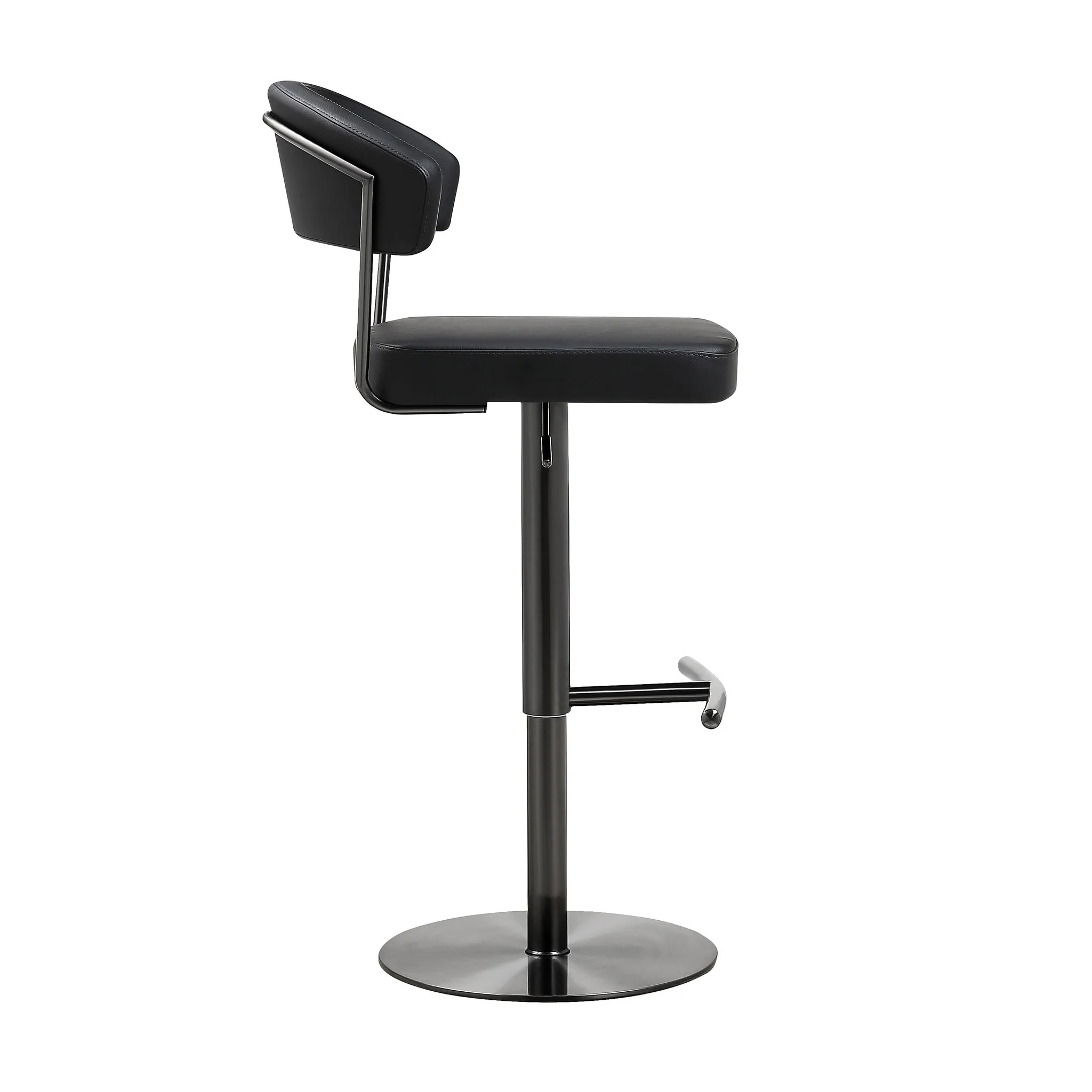 Cosmo Black Performance Vegan Leather on Black Steel Barstool - Image 4