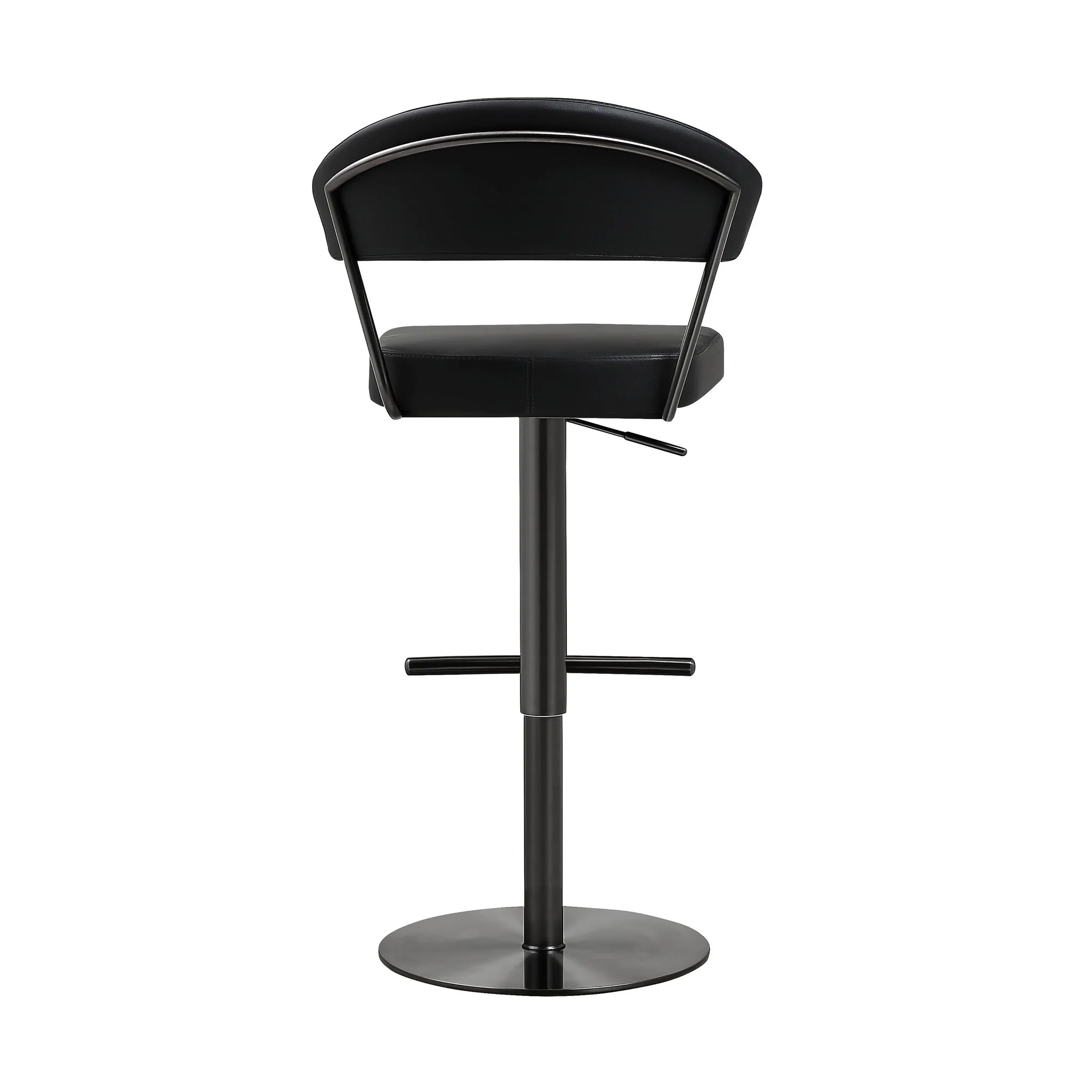 Cosmo Black Performance Vegan Leather on Black Steel Barstool - Image 5