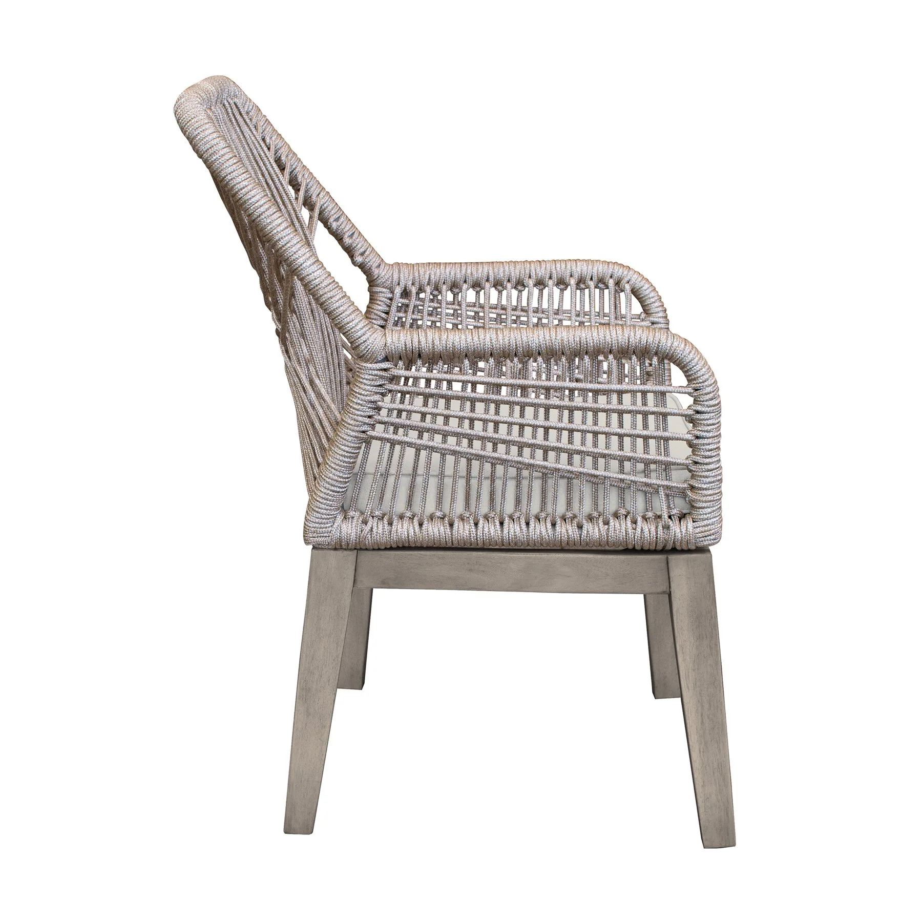 Costa 7-Piece Patio Outdoor Dining Set in Gray Acacia Wood and Rope - Image 5