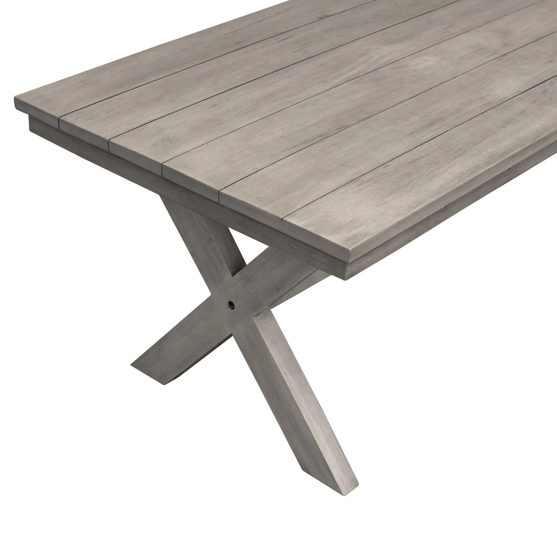 Costa 7-Piece Patio Outdoor Dining Set with Arm Chairs in Gray Acacia Wood and Rope - Image 6