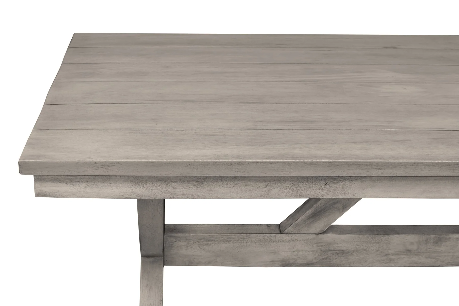 Costa Patio Outdoor Dining Table in Gray Acacia Wood - Image 4