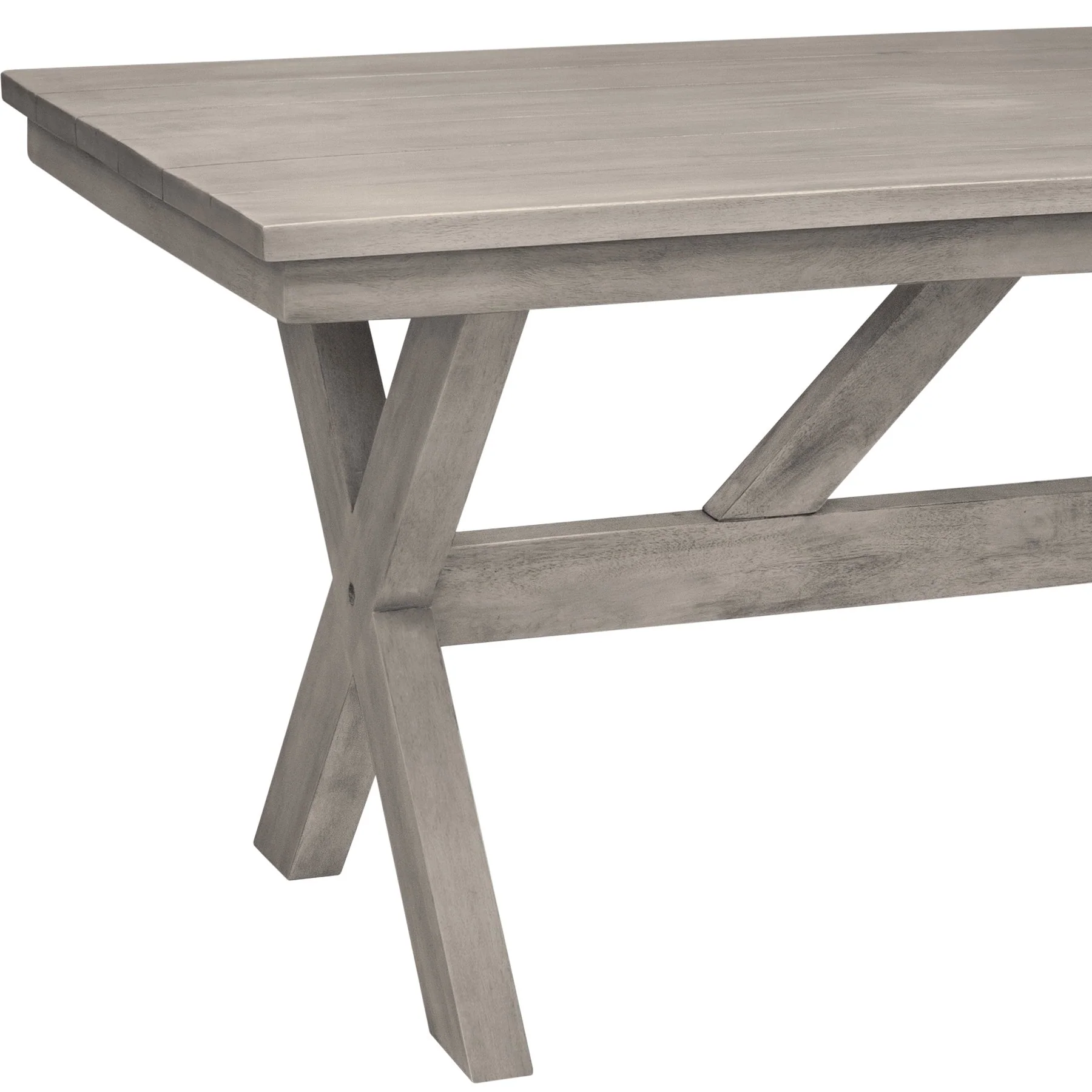 Costa Patio Outdoor Dining Table in Gray Acacia Wood - Image 5