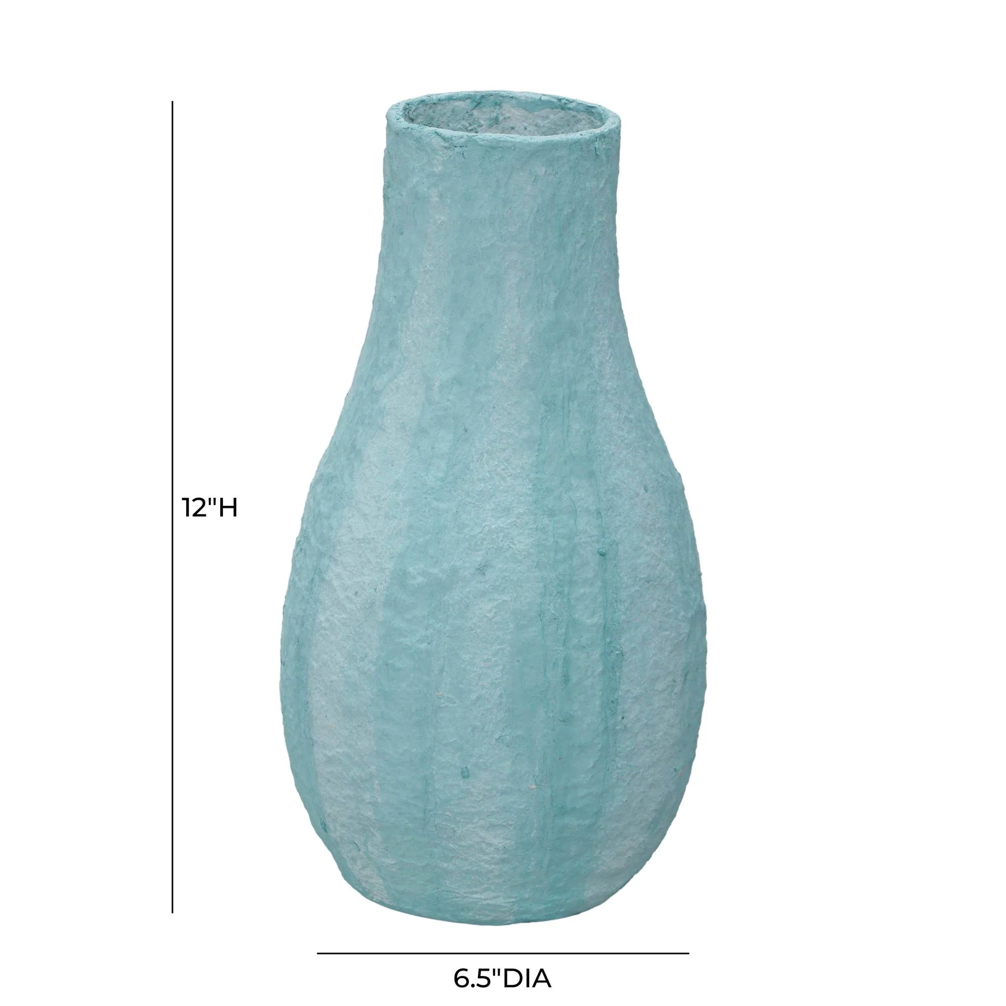 Cotton Mache Vase in Cloudy Blue - Image 5