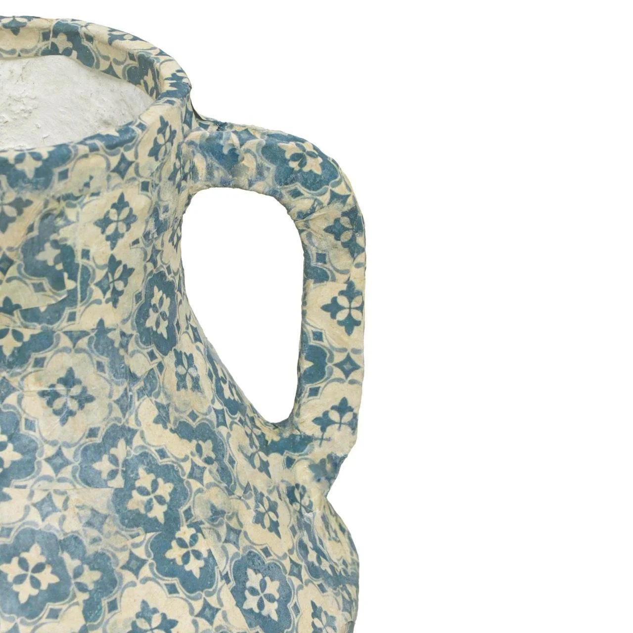 Cotton Mache Vase in Lisbon Tile - Image 4
