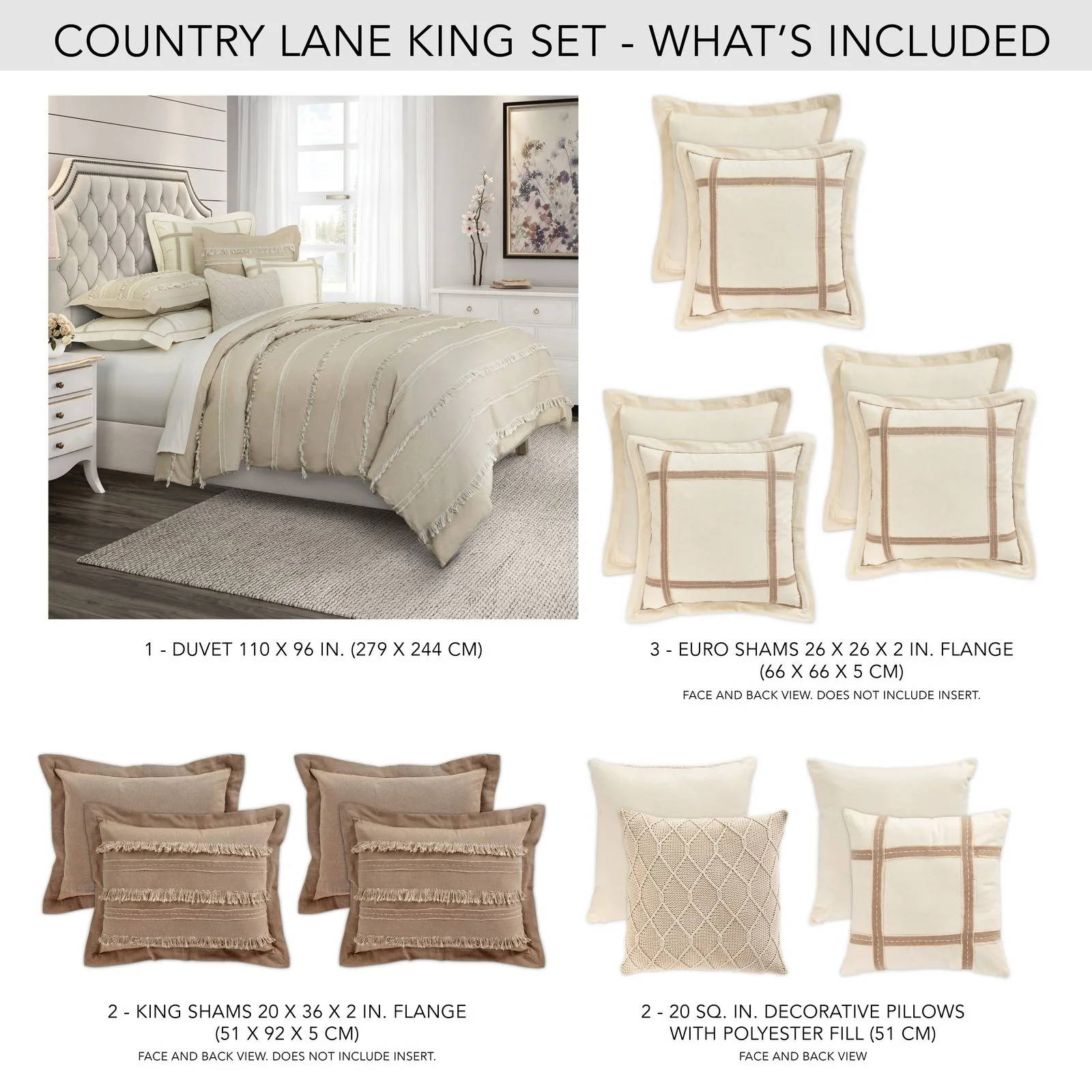 Country Lane 8-Piece King Duvet Set - Toast - Image 8