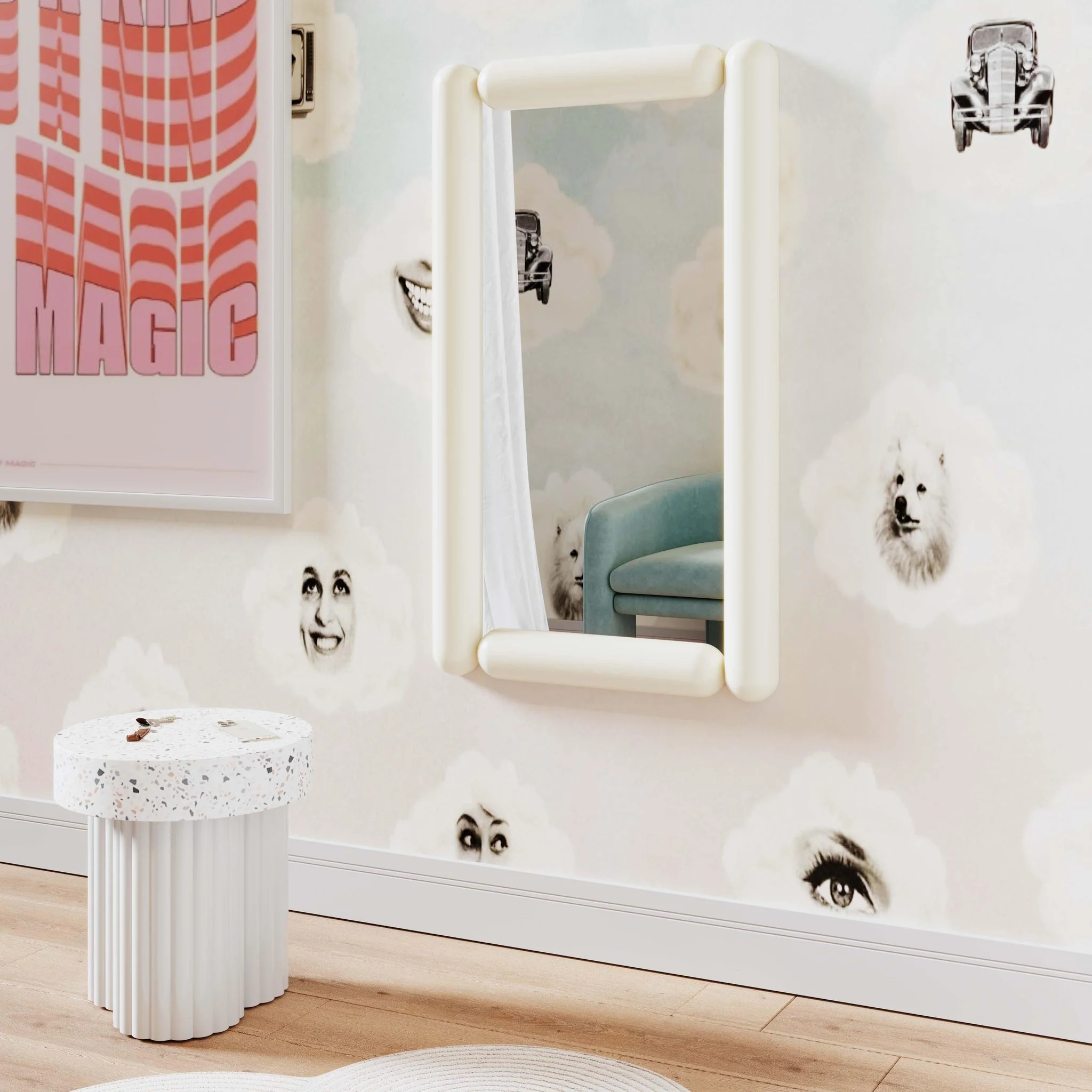 Cozzi Cream Wall Mirror - Image 2