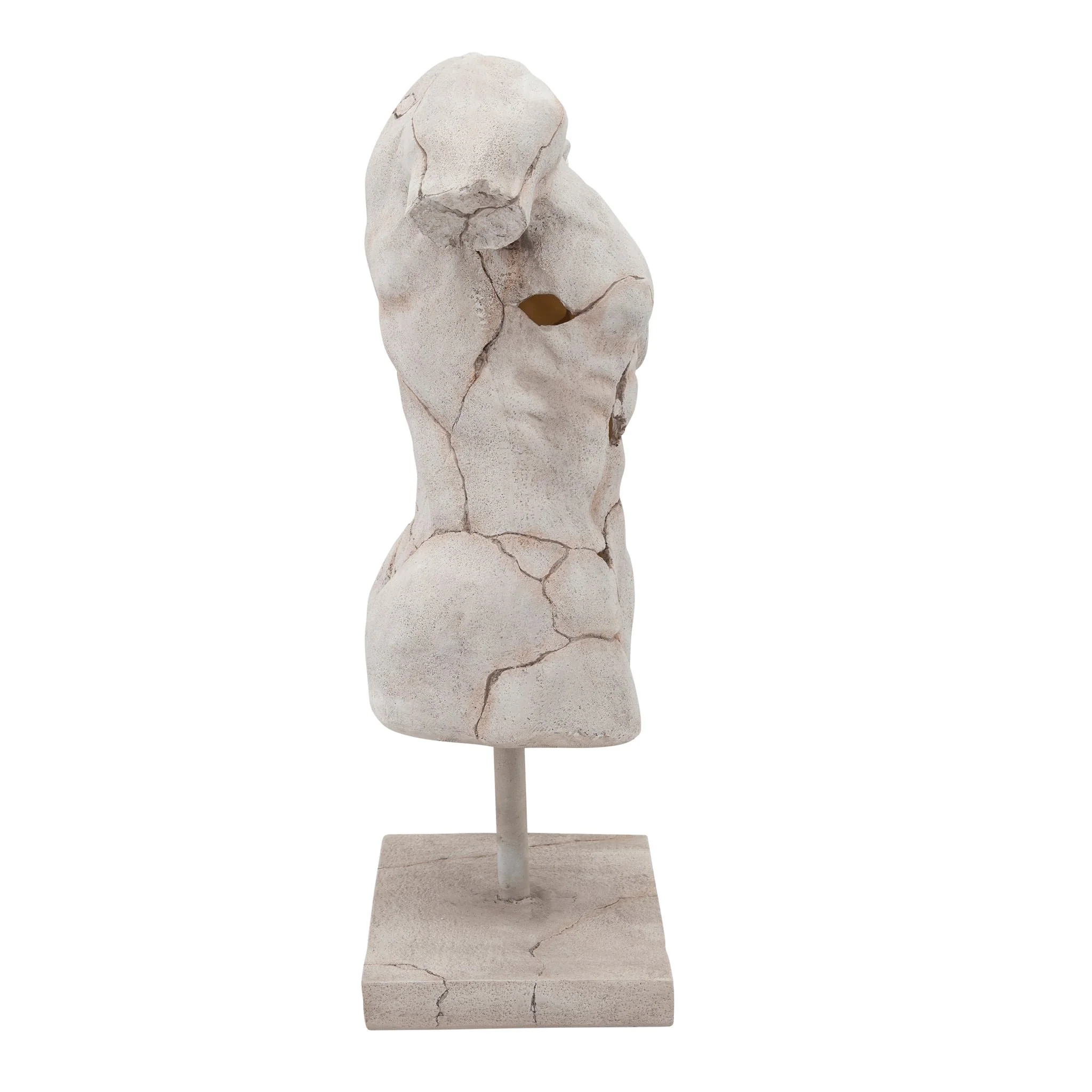 Cracked Torso Sculpture, White - Image 3