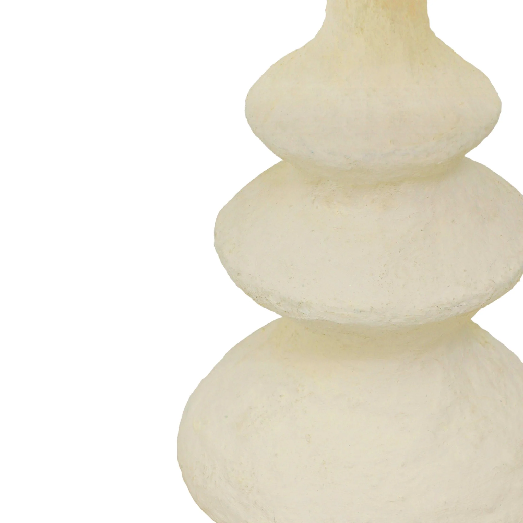 Cream Cotton Mache Table Lamp - Image 4