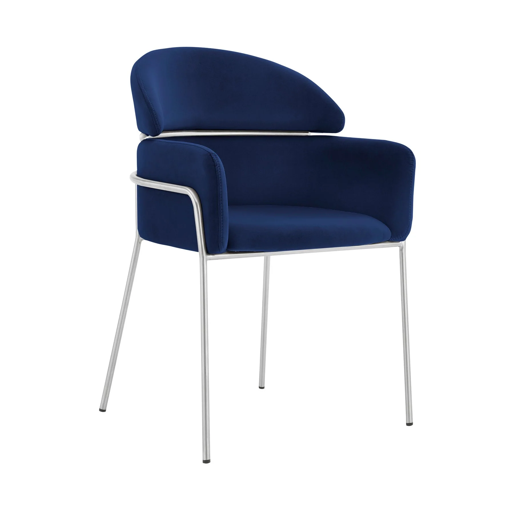 Cressida and Portia Blue Fabric 7 Piece Rectangular Dining Set - Image 2