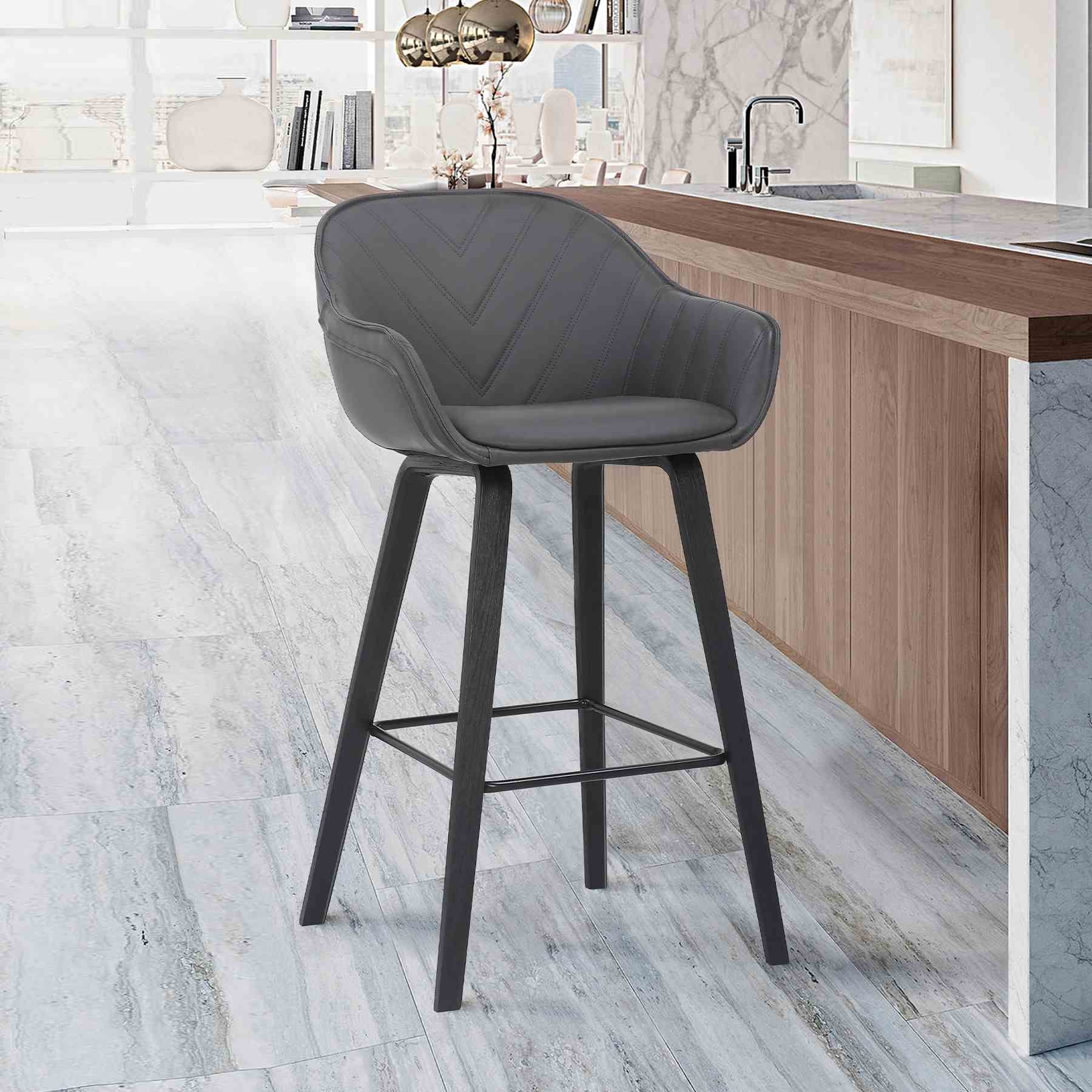 Crimson 30" Faux Leather and Wood Bar and Counter Height Stool - Image 5