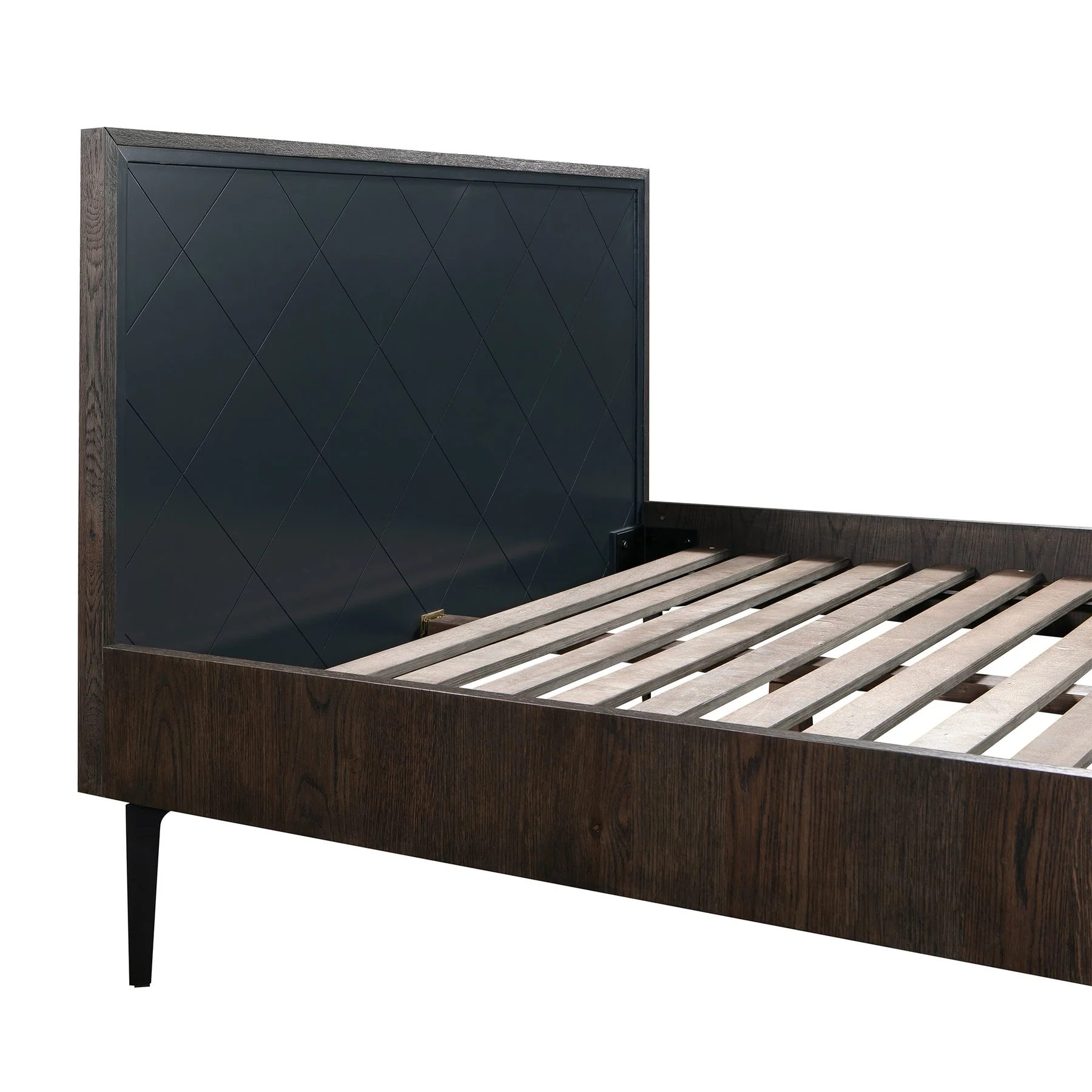 Cross Dark Gray Solid Oak King 3pc Bedroom Set - Image 3