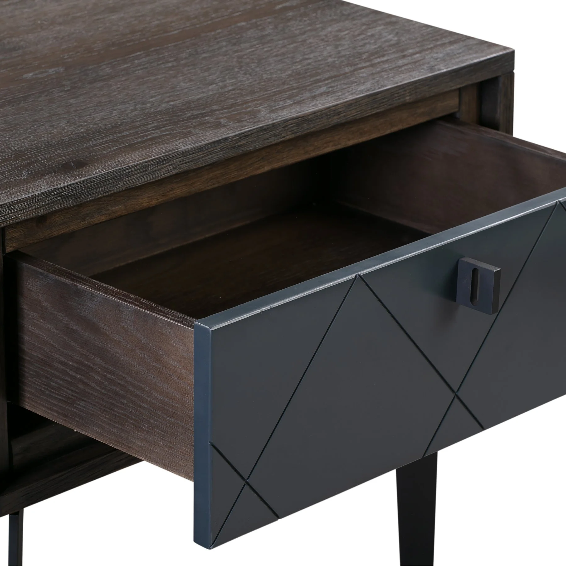 Cross Dark Gray Solid Oak King 3pc Bedroom Set - Image 6