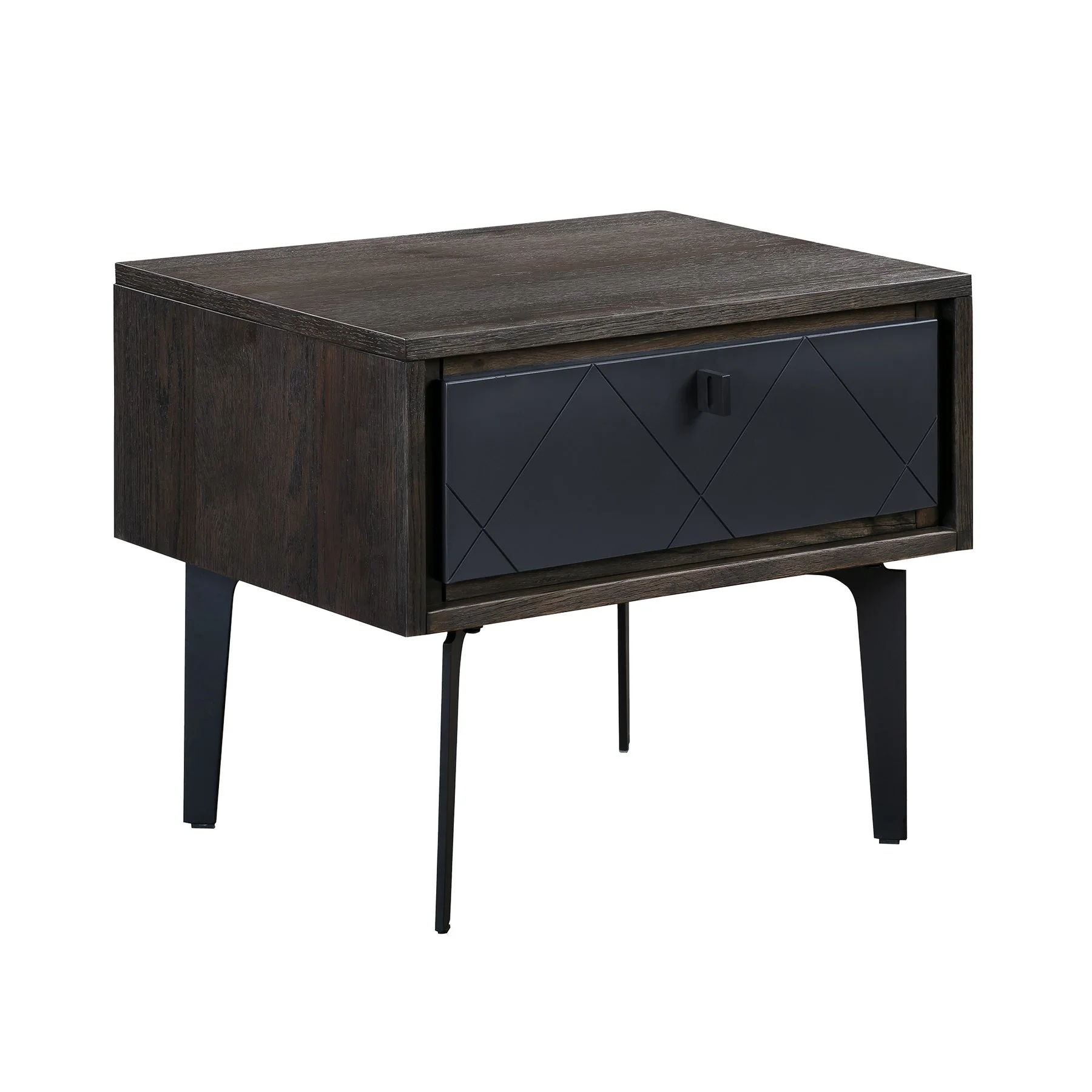Cross Dark Gray Solid Oak Queen 3pc Bedroom Set - Image 4