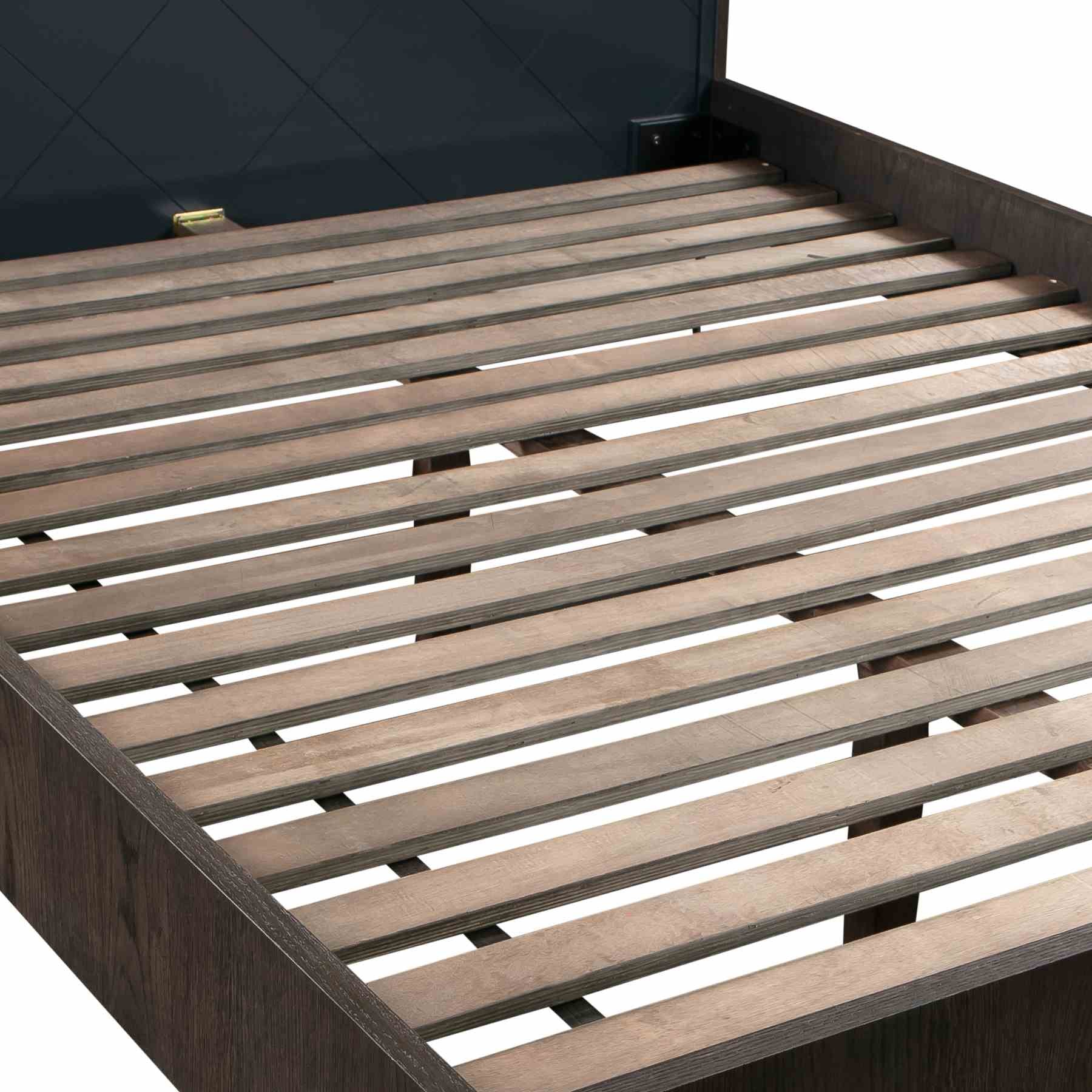 Cross Dark Gray Solid Oak Queen 3pc Bedroom Set - Image 7