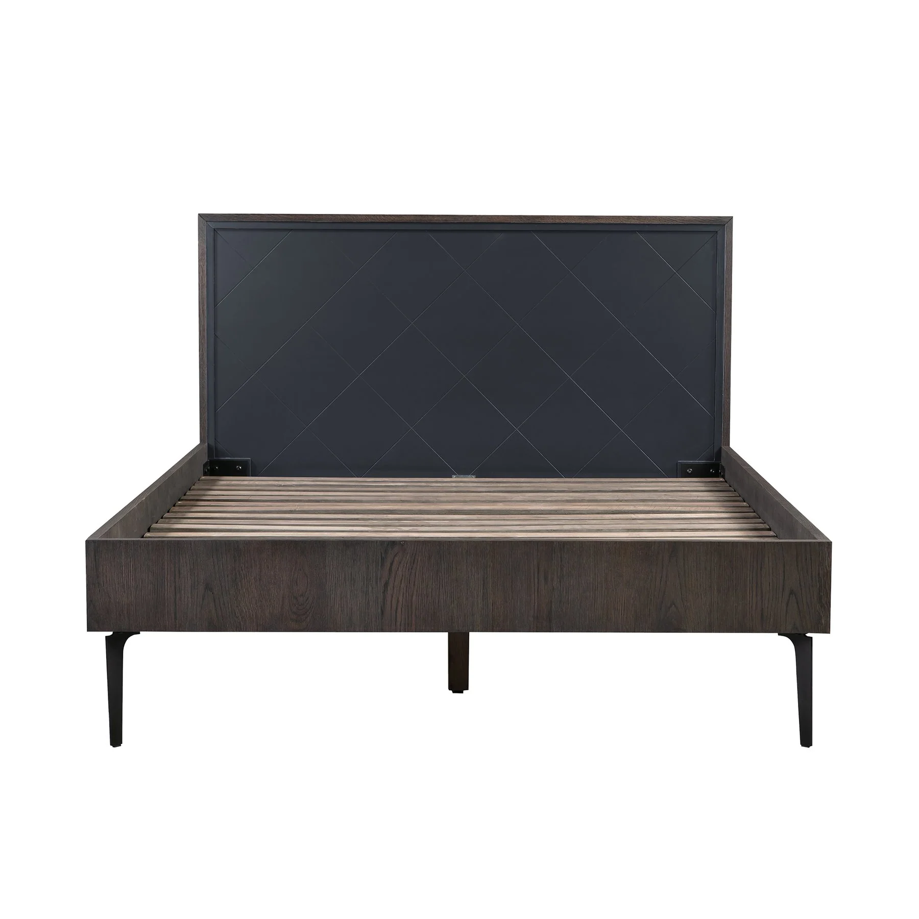 Cross Dark Gray Solid Oak Queen 4pc Bedroom Set - Image 2