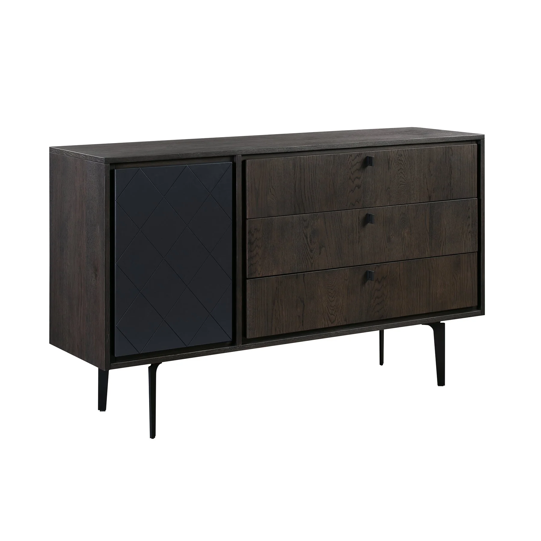 Cross Dark Gray Solid Oak Queen 4pc Bedroom Set - Image 3