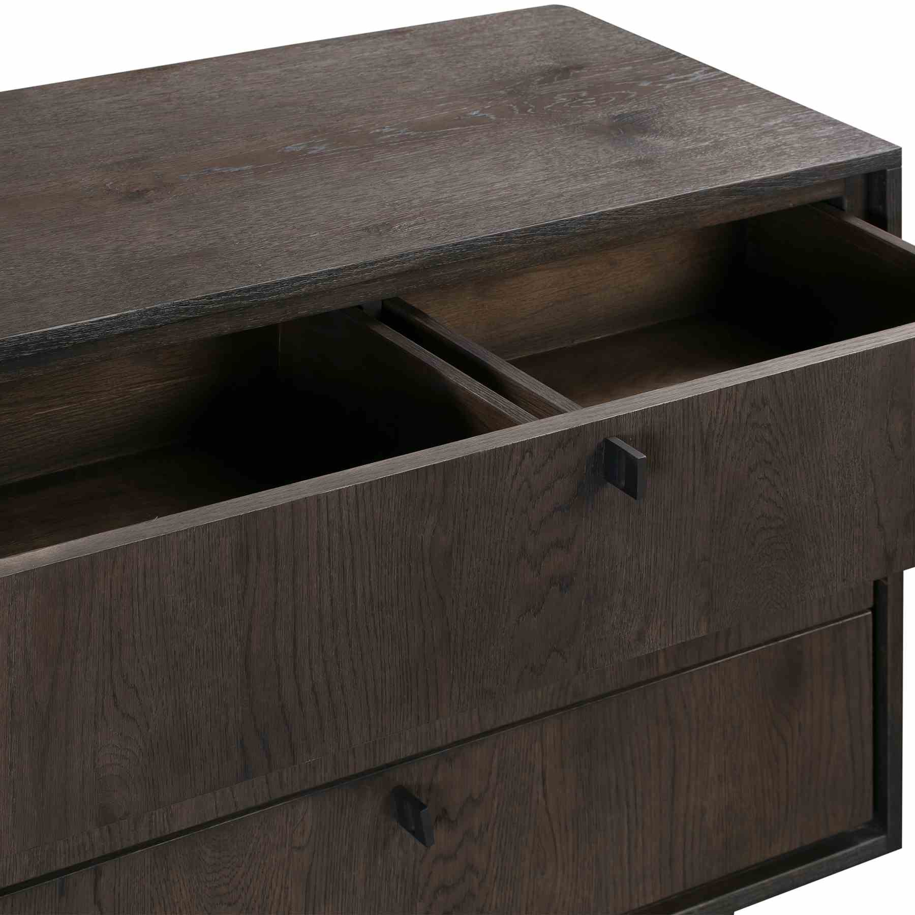 Cross Solid Oak and Metal 3 Drawer Dresser - Image 4