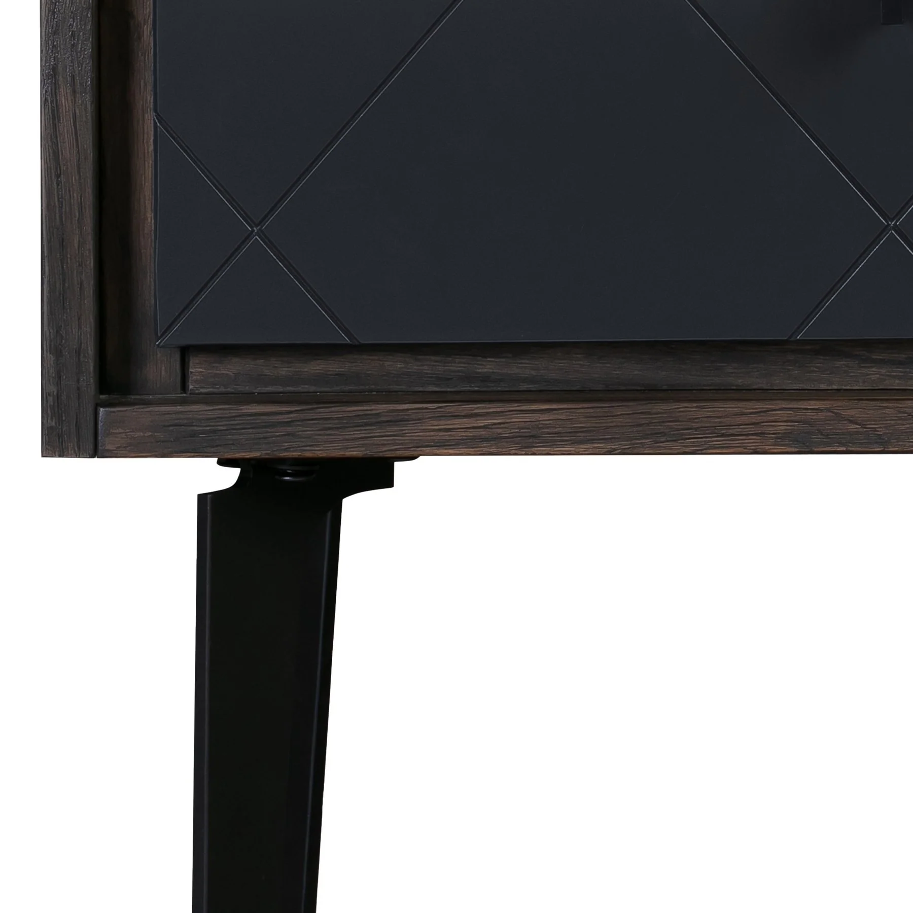 Cross Solid Oak and Metal Nightstand - Image 5
