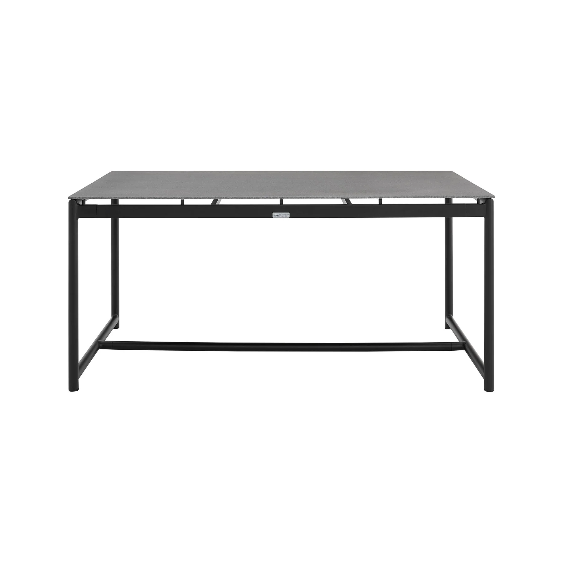 Crown 5 Piece Black Aluminum and Teak Outdoor Dining Set with Dark Gray Fabric - Image 5