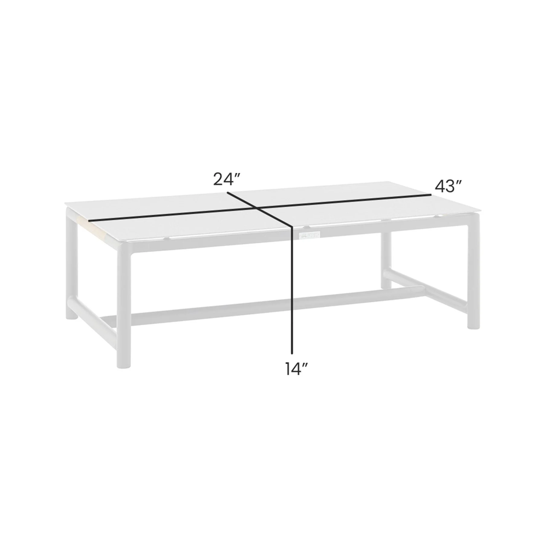 Crown Aluminum and Teak Wood Outdoor Coffee Table in Black - Image 4