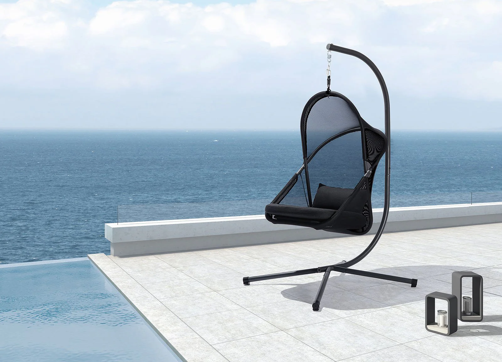 Crush Swing Chair, Black - Image 2