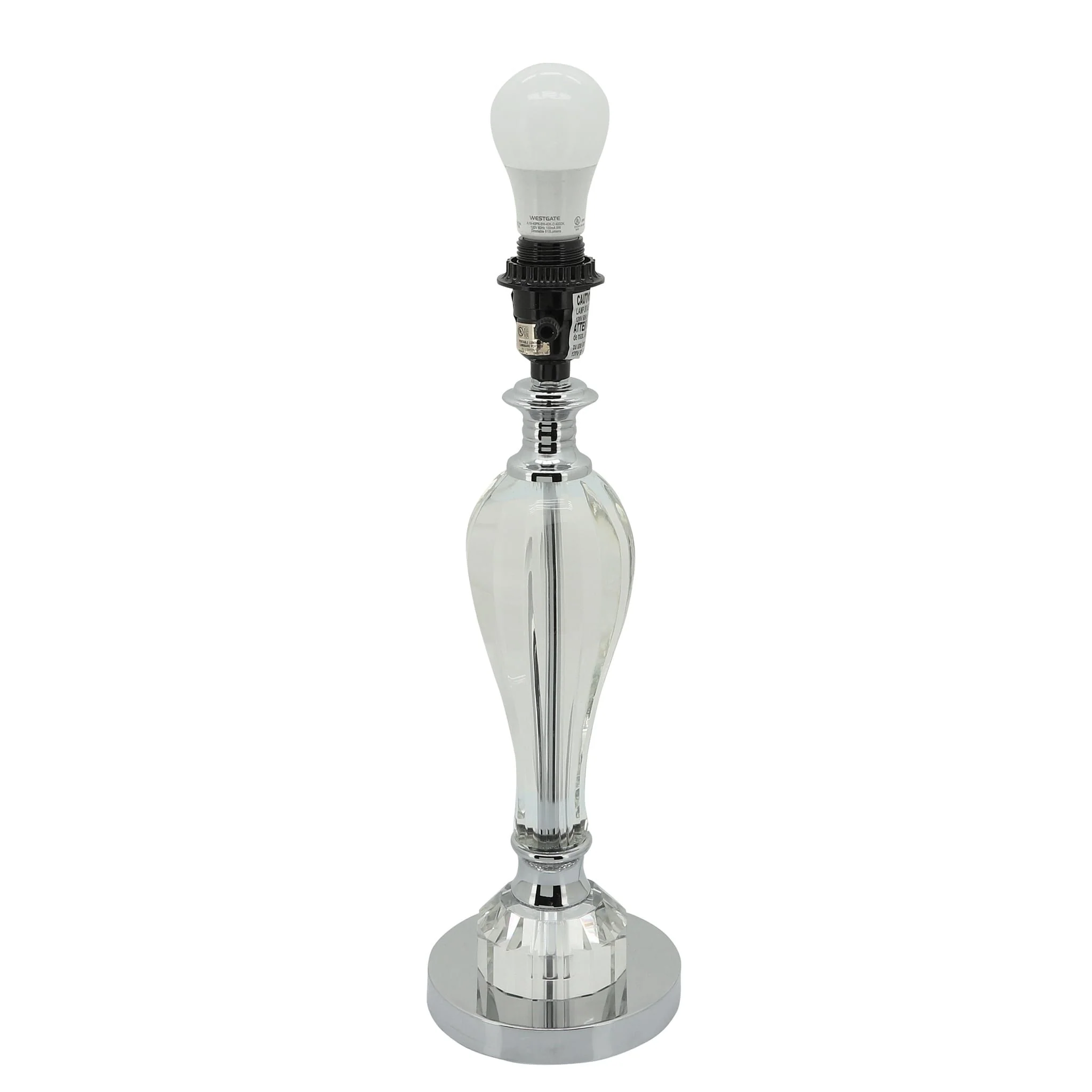 Crystal 23.75" Bulb Table Lamp, Clear - Image 3