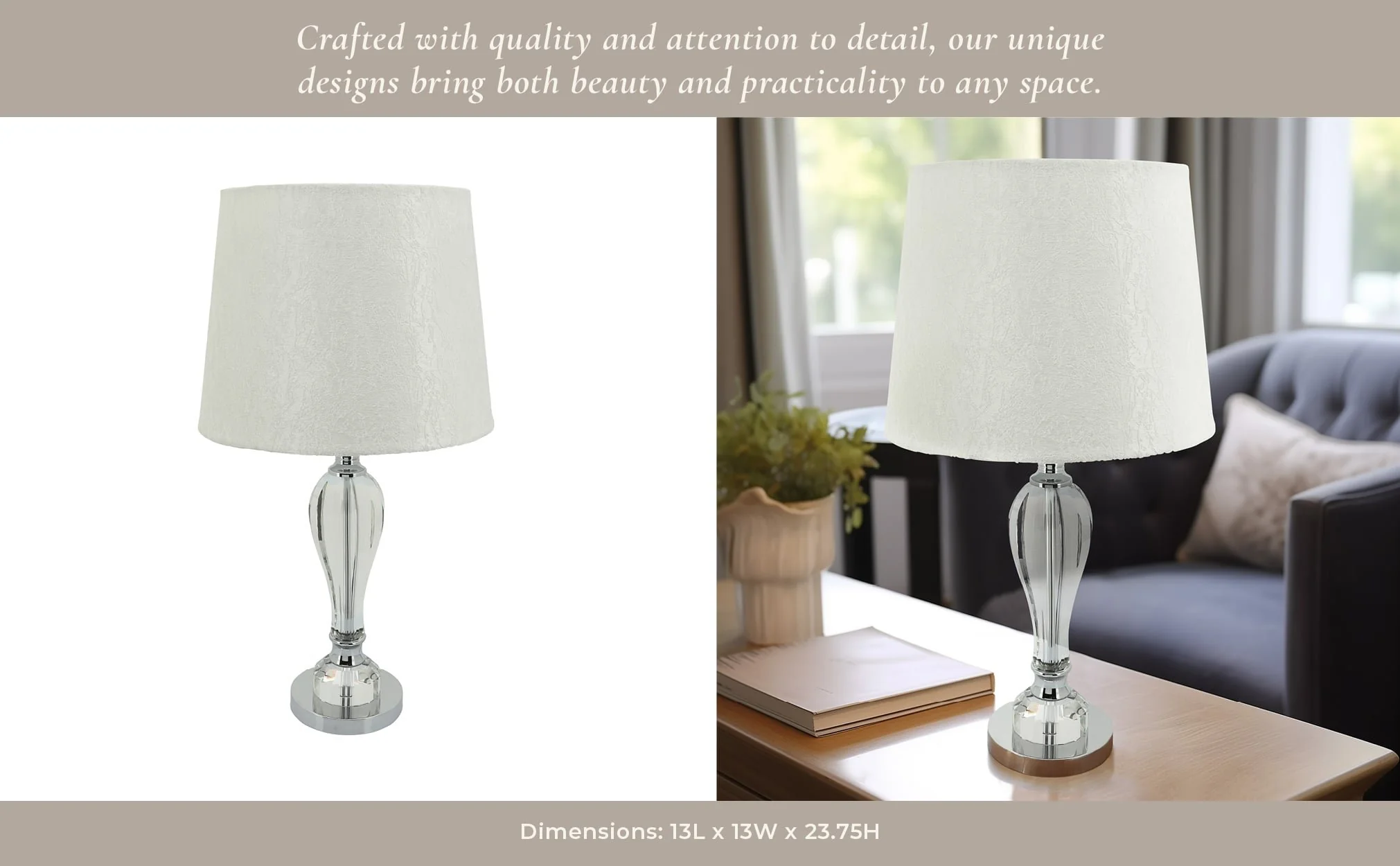 Crystal 23.75" Bulb Table Lamp, Clear - Image 9