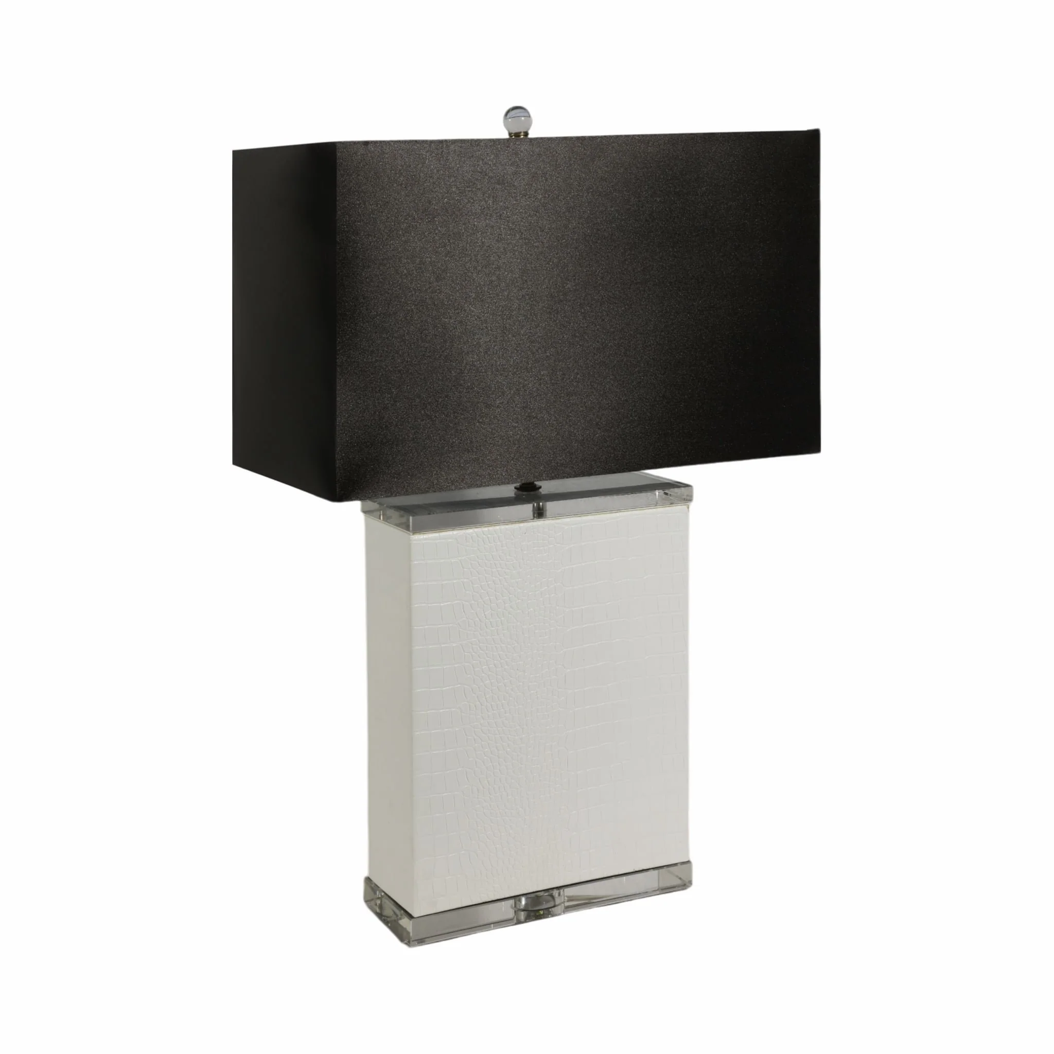Crystal 29" Table Lamp, White/black - Image 3