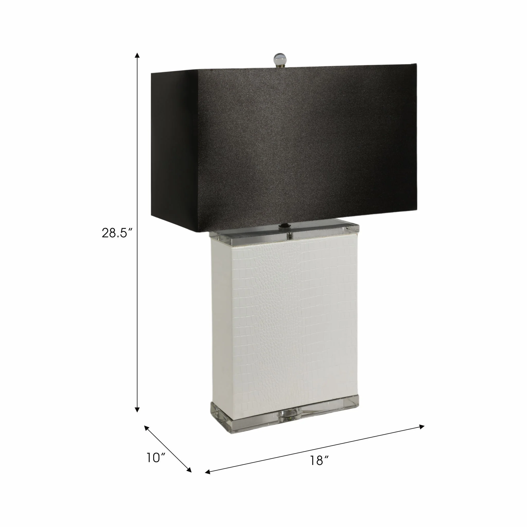 Crystal 29" Table Lamp, White/black - Image 8