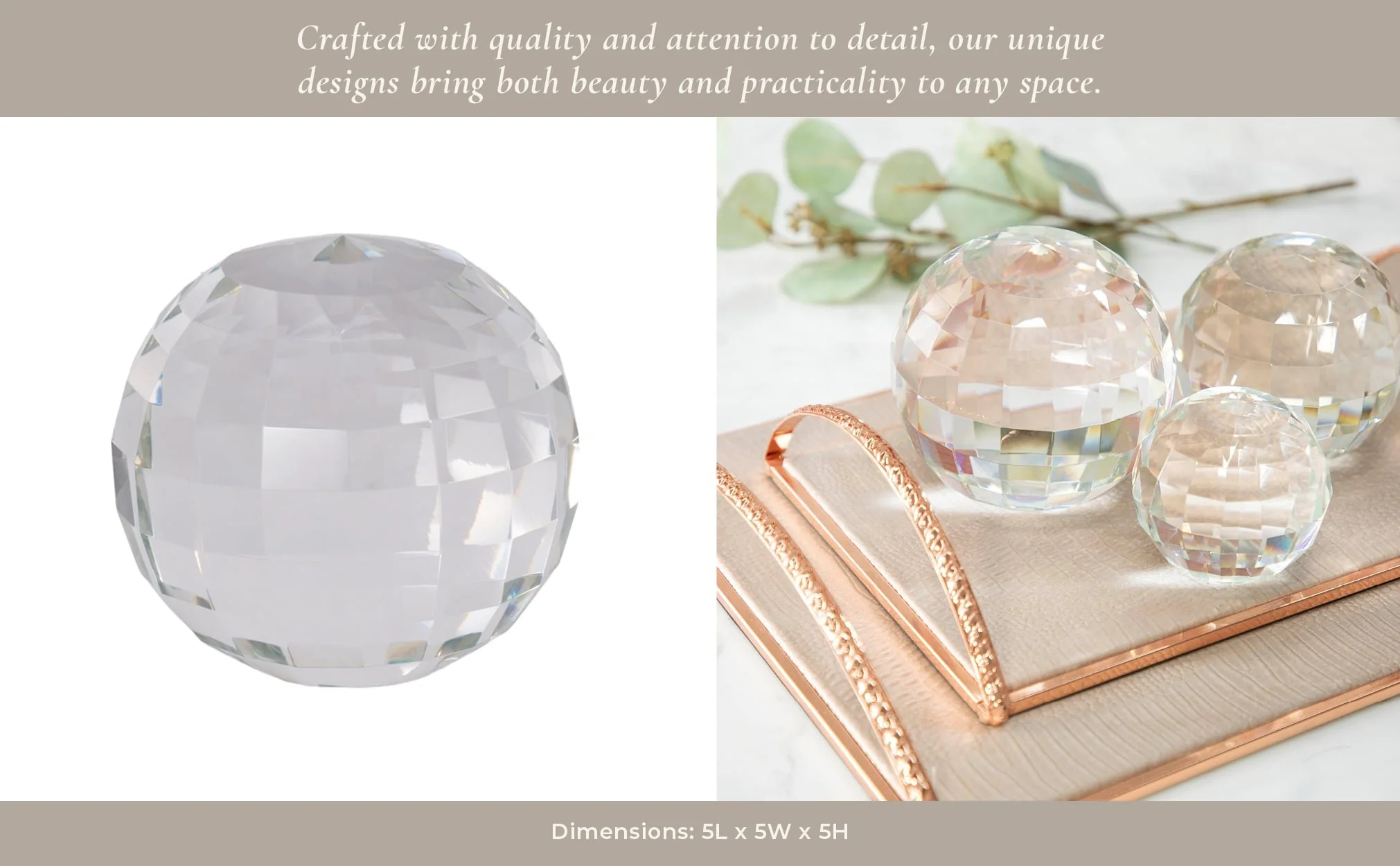 Crystal 5" Orb, Clear - Image 10