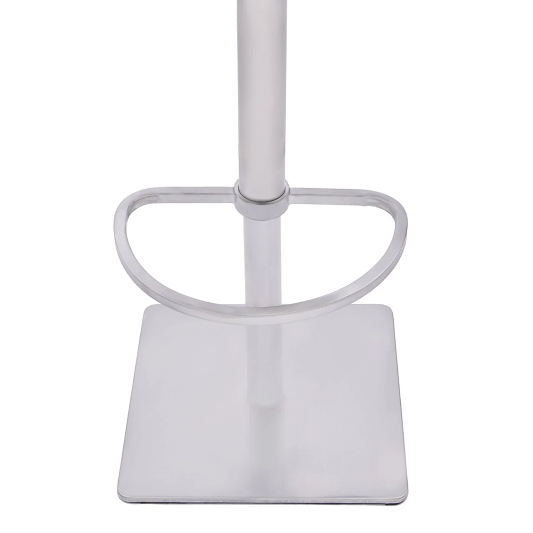 Crystal Adjustable Height Swivel Gray Faux Leather and Gray Walnut Bar Stool with Brushed Stainless Steel Base - Image 5