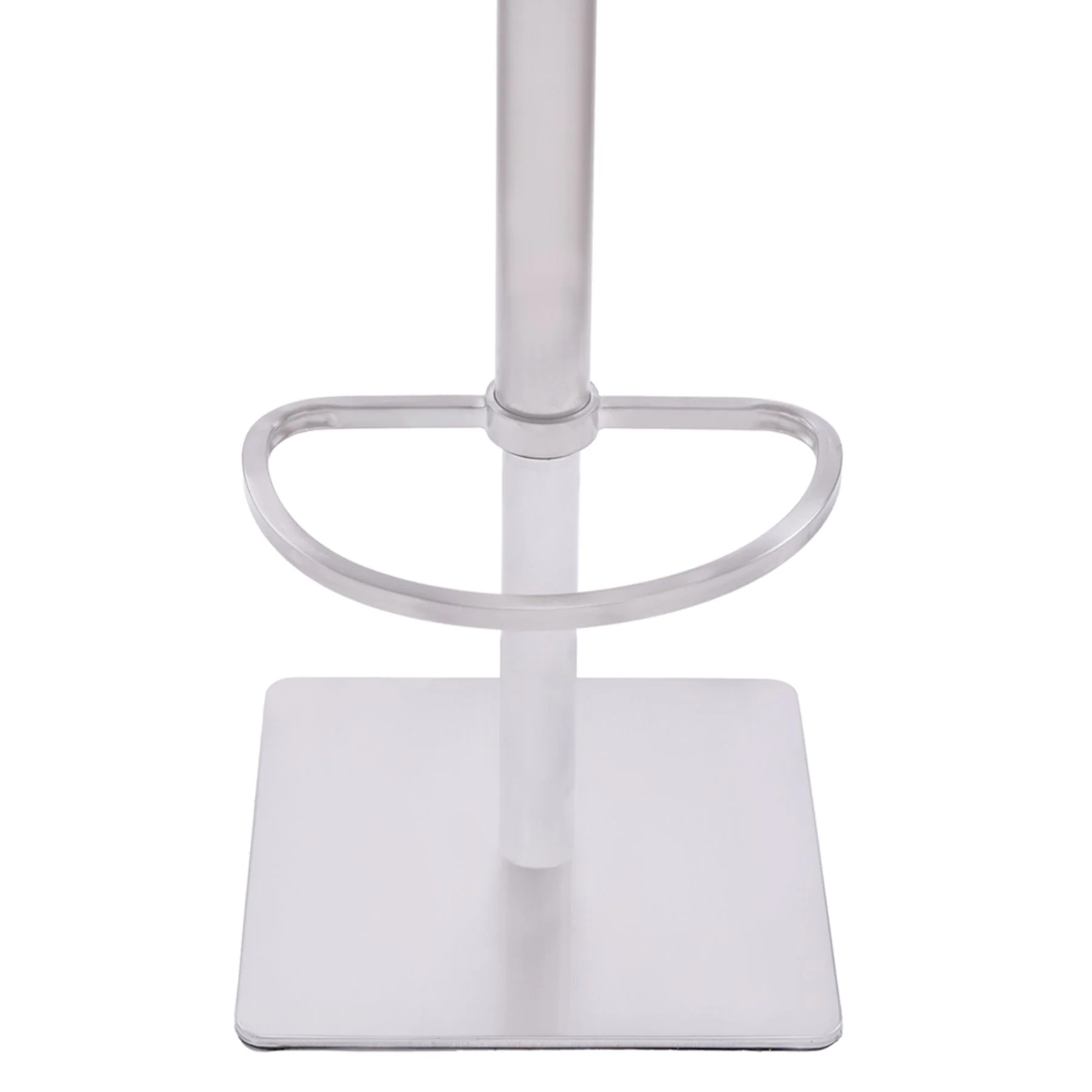 Crystal Barstool in Brushed Stainless Steel finish with Gray Faux Leather and Walnut Back - Image 4