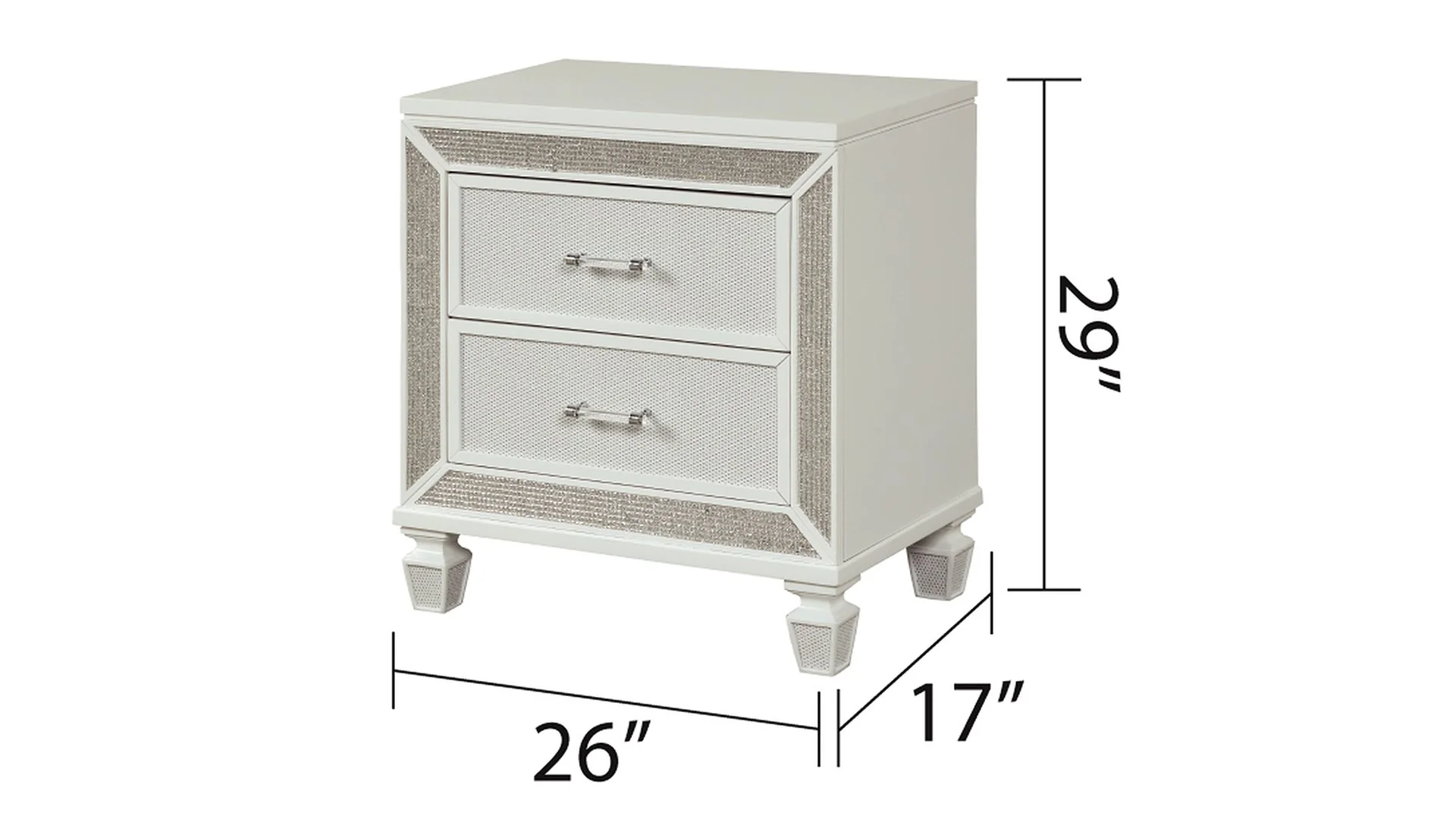 Crystal King 4 Pc Bedroom Set White - Image 14