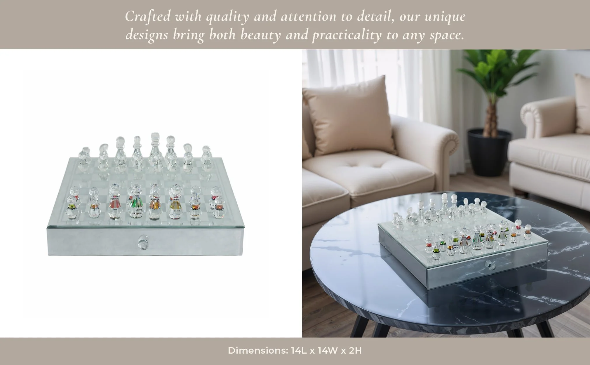 Crystal / Mirrored Chess Set,silver - Image 13