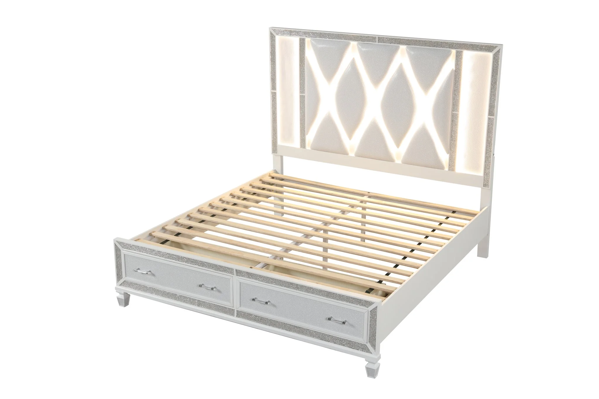Crystal Queen 4 Pc Bedroom Set White - Image 4