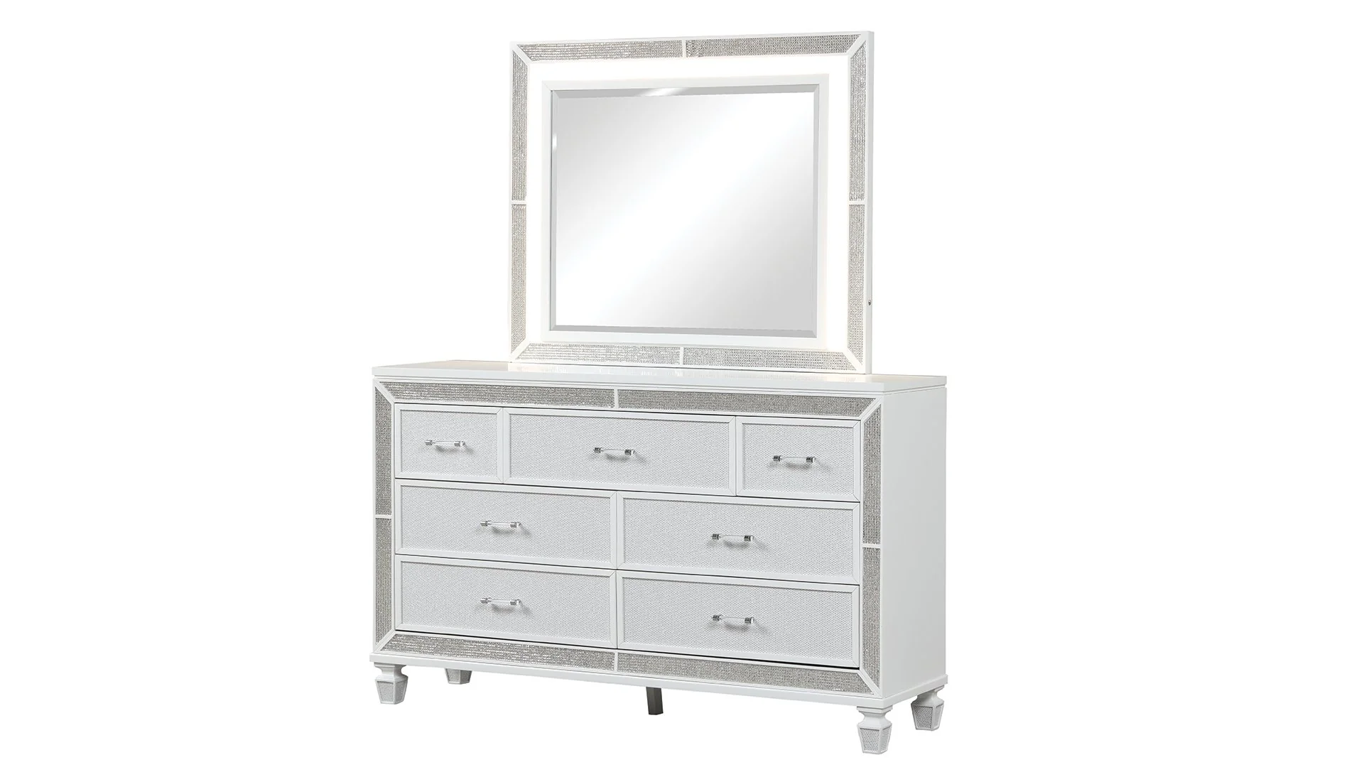 Crystal Queen 4 Pc Bedroom Set White - Image 7