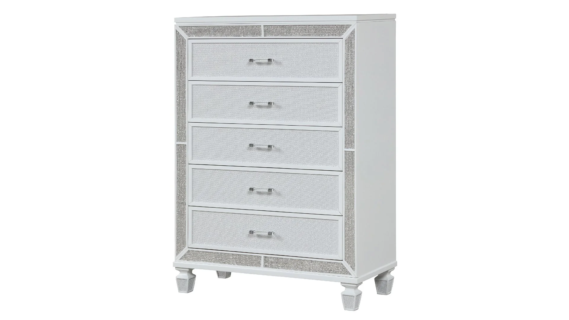 Crystal Queen 5 Pc Bedroom Set White - Image 18