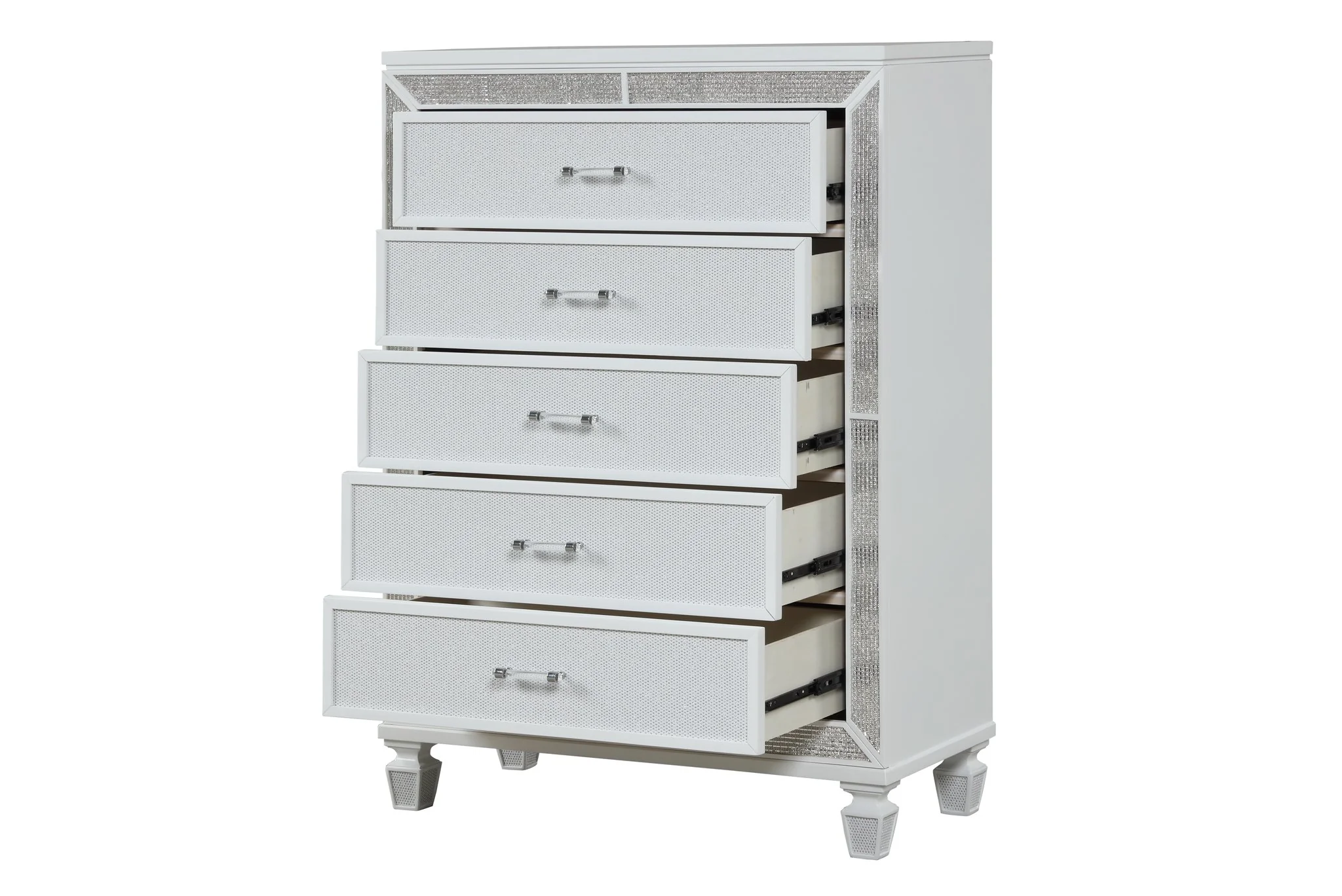 Crystal Queen 5 Pc Bedroom Set White - Image 19
