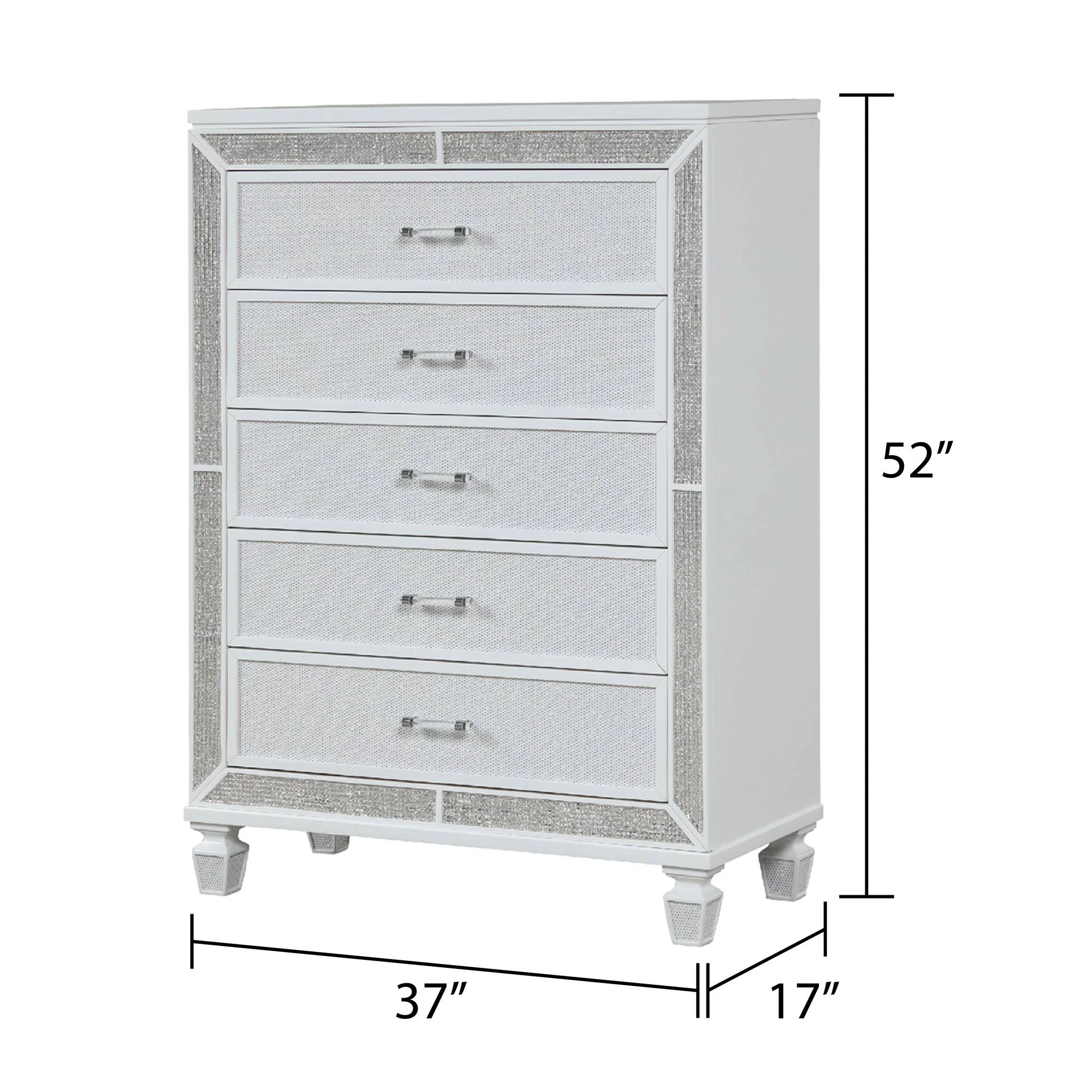 Crystal Queen 5 Pc Bedroom Set White - Image 20