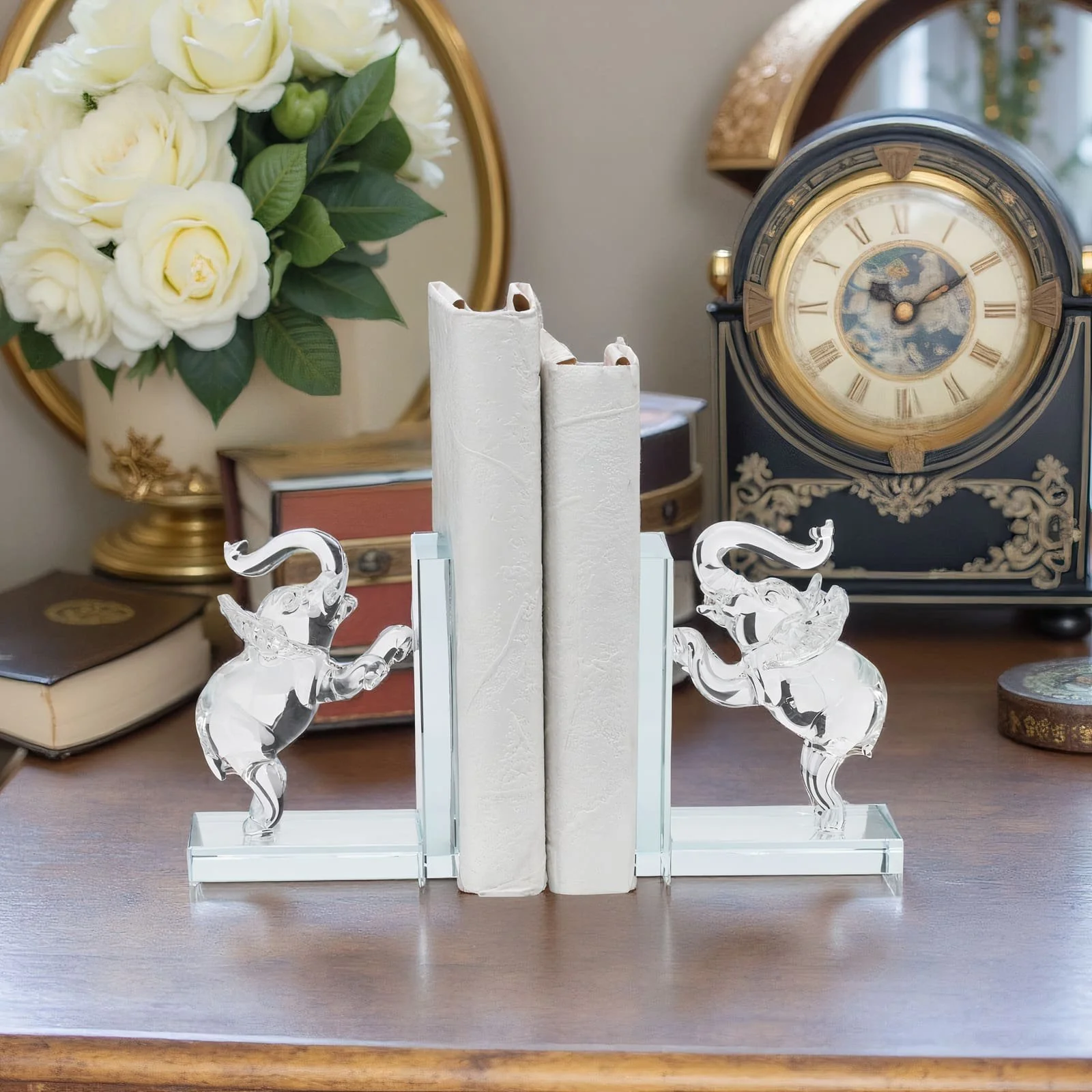 Crystal, S/2 5"h Elephant Bookends - Image 10