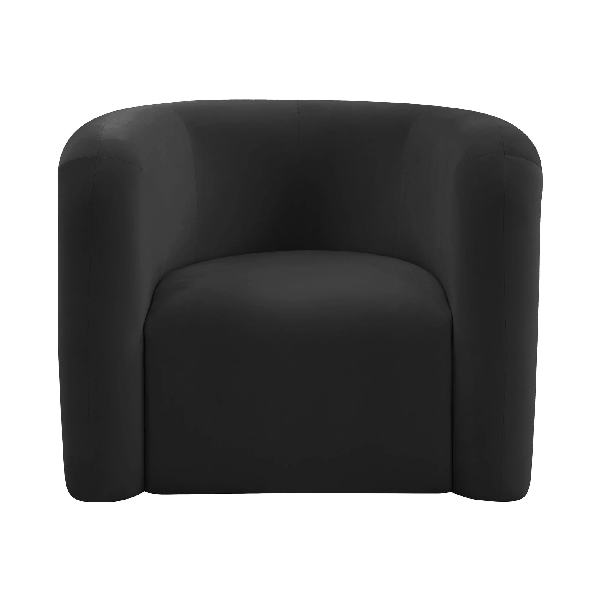 Curves Black Velvet Lounge Chair - Image 4