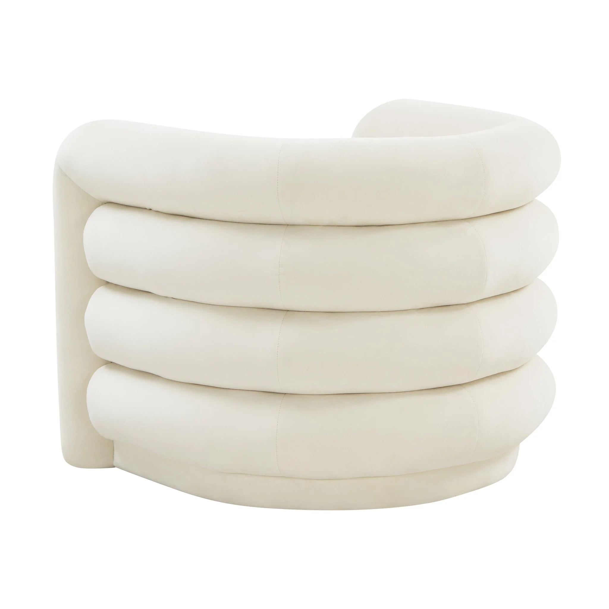 Curves Cream Velvet Lounge Chair - Image 3