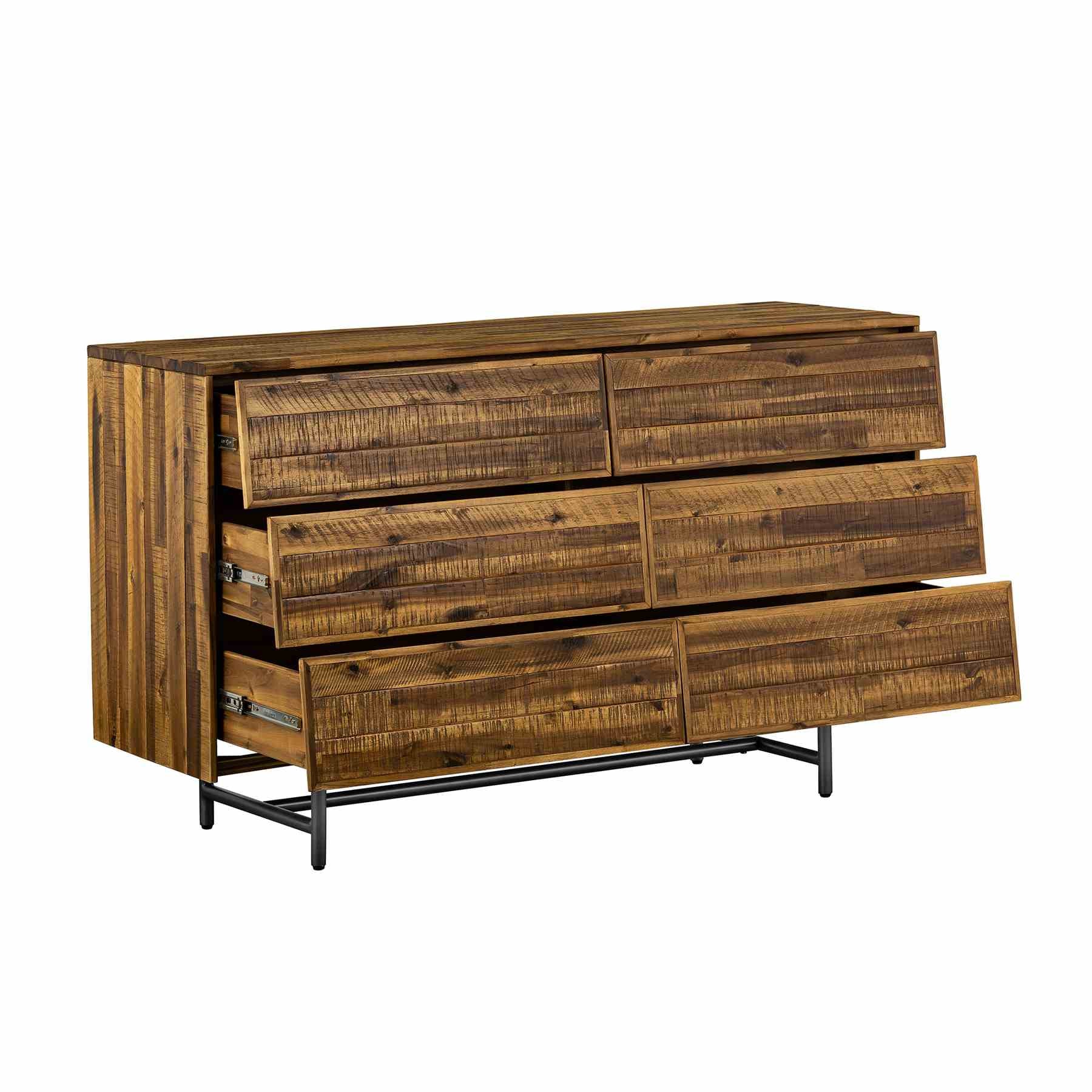 Cusco Rustic Acacia 6 Drawer Dresser - Image 3