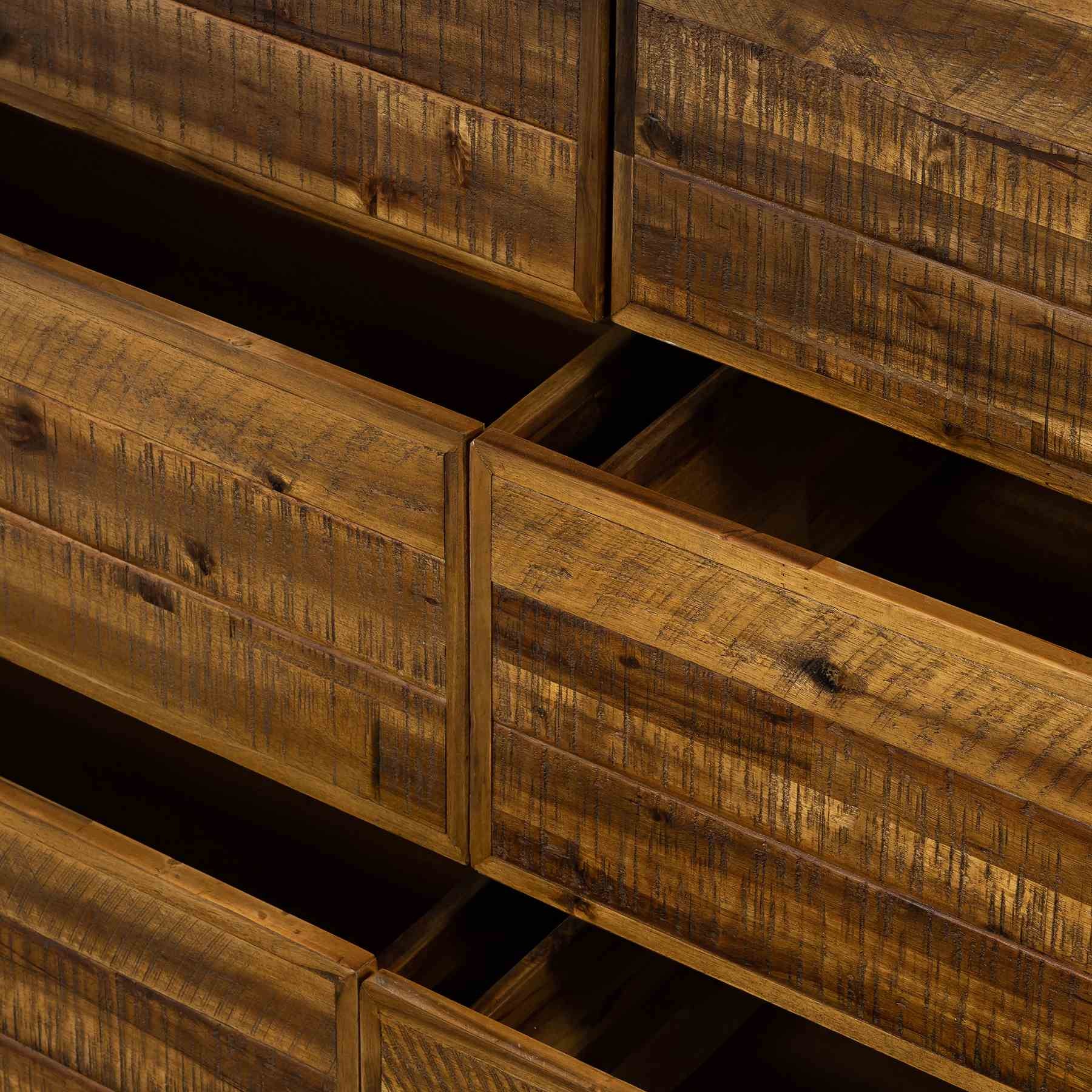 Cusco Rustic Acacia 6 Drawer Dresser - Image 7