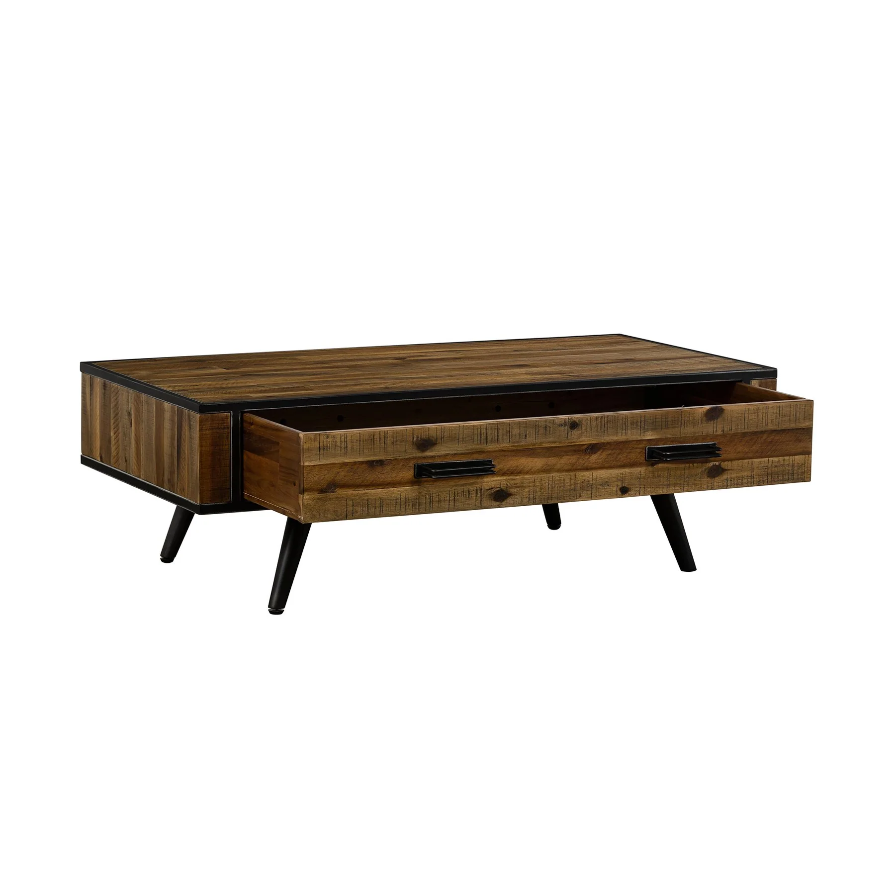 Cusco Rustic Acacia Coffee Table with Drawer - Image 2