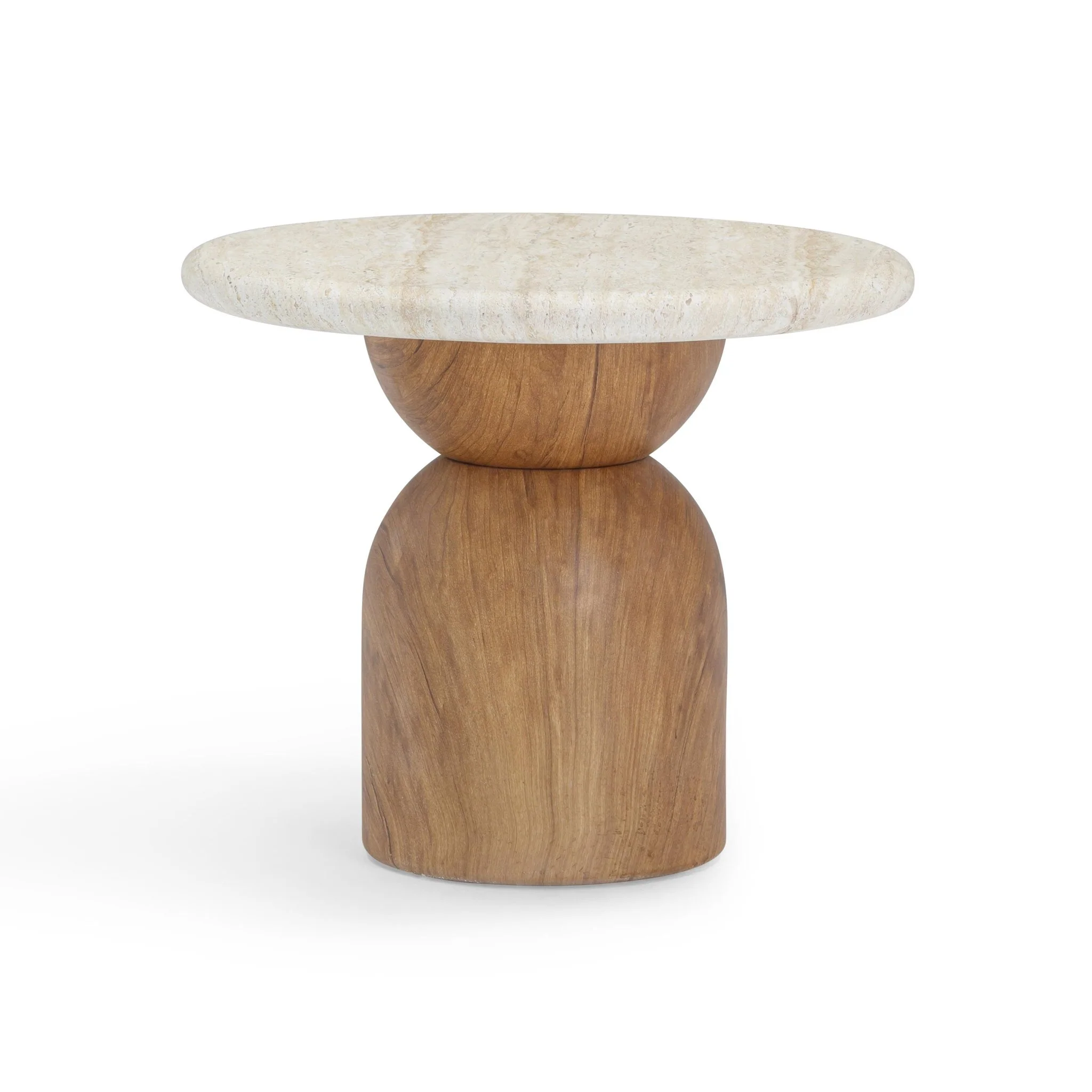 Cynthia Travertine Concrete Indoor / Outdoor Side Table - Image 3