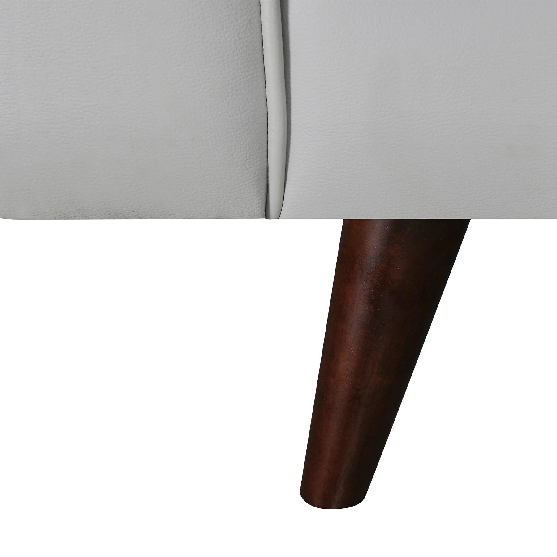 Daeson 86" Mid-Century Modern Dove Gray Genuine Leather Square Arm Sofa - Image 7