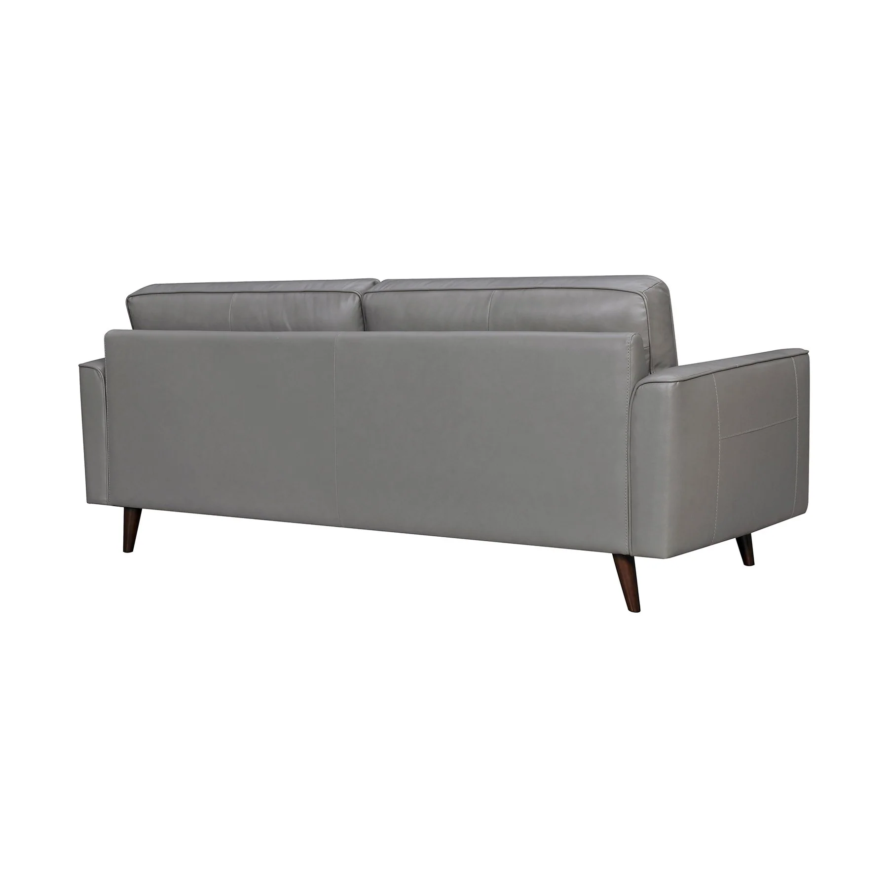 Daeson 86" Mid-Century Modern Gray Genuine Leather Square Arm Sofa - Image 3